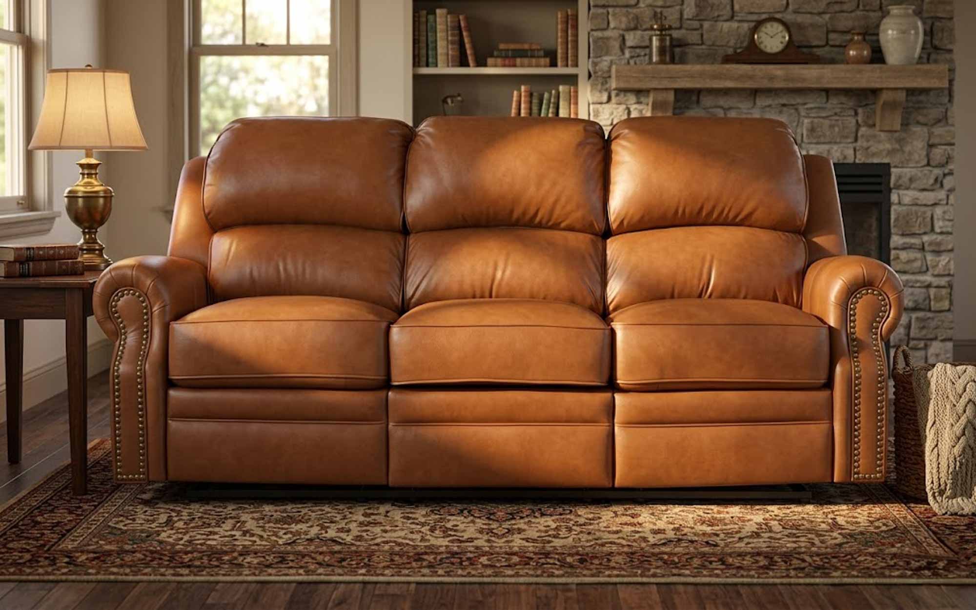 San Juan Leather Reclining Loveseat - Image 9
