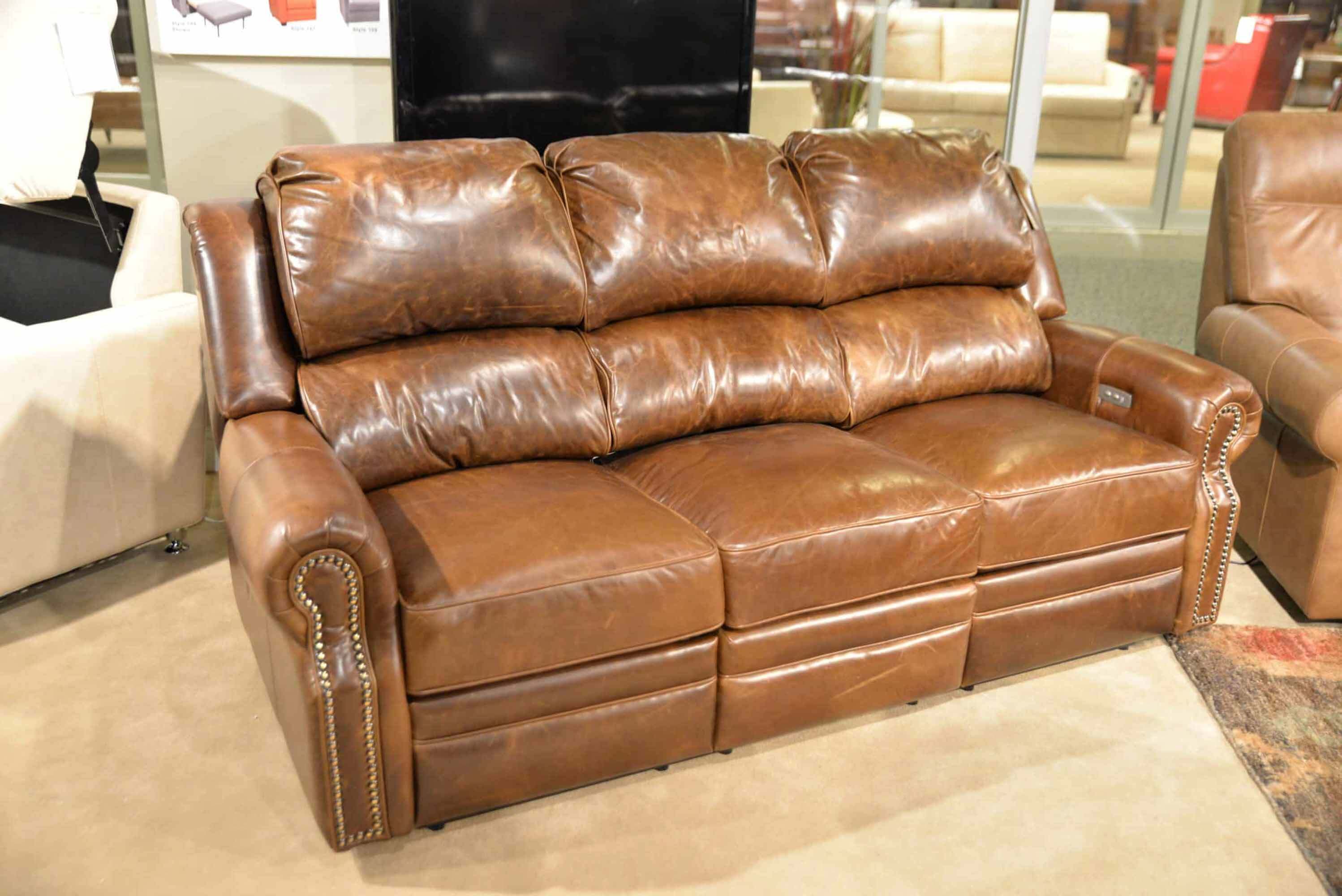 San Juan Leather Reclining Sofa - Image 5