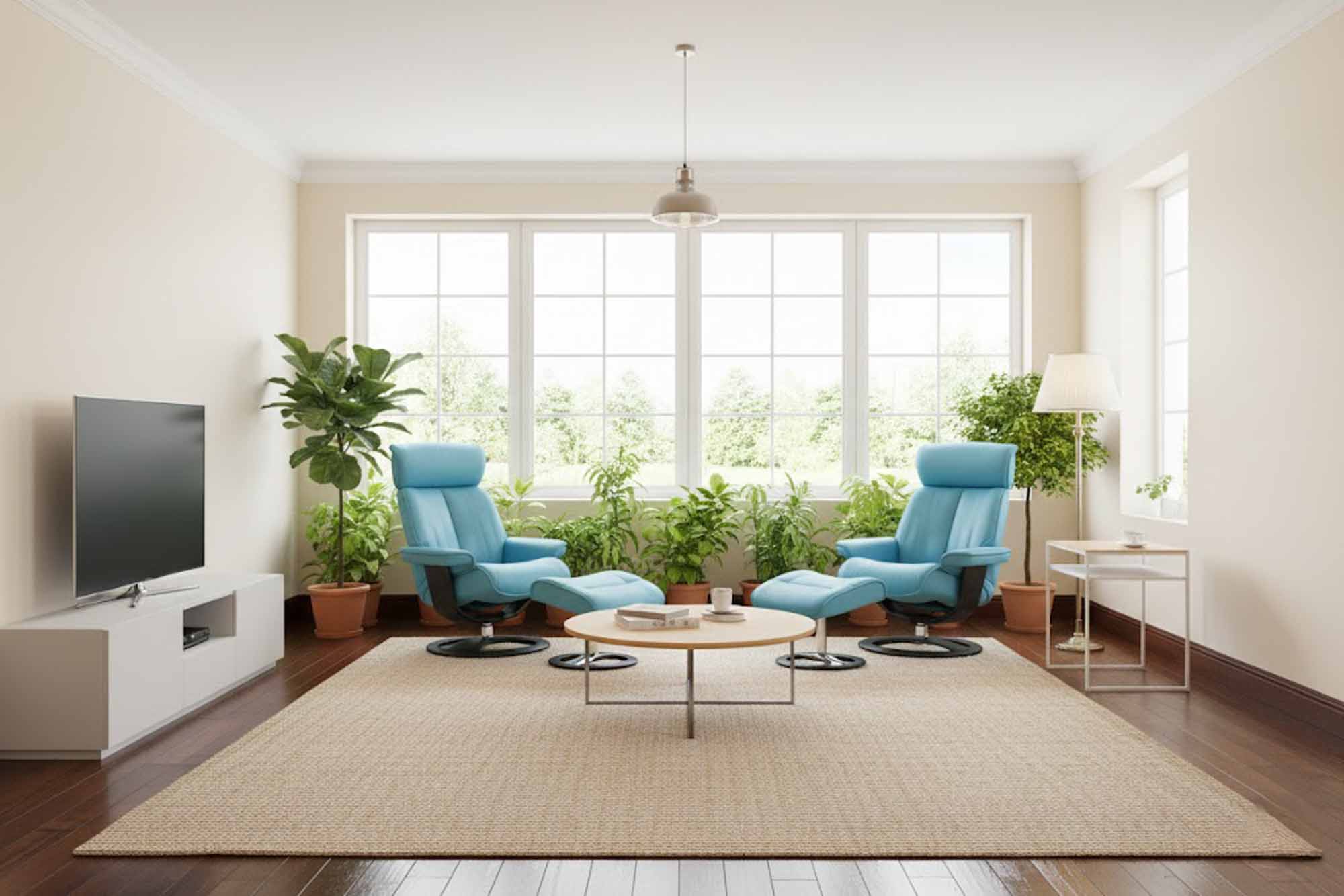 Santa Monica Leather Chair and Ottoman - Image 4