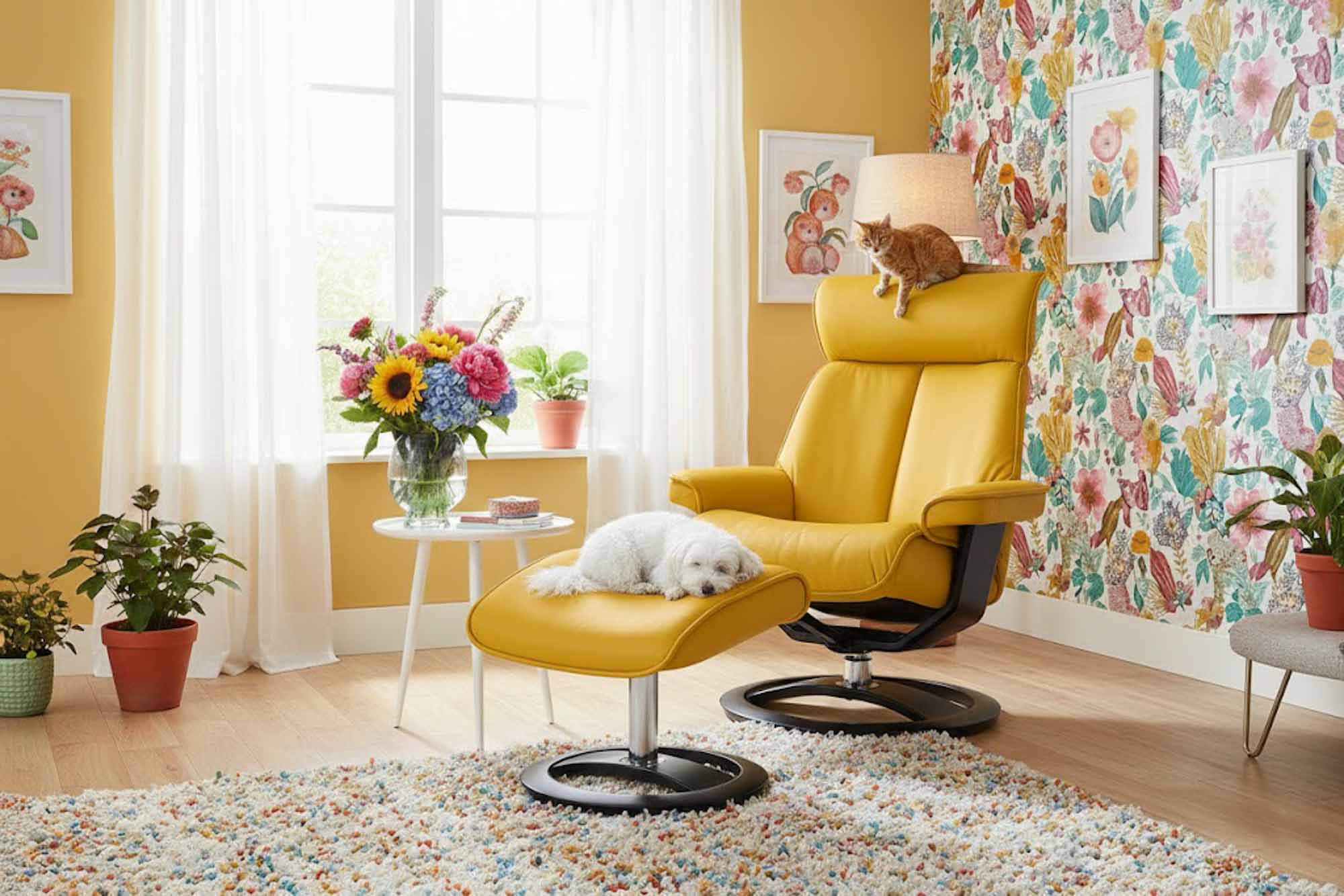 Santa Monica Leather Chair and Ottoman - Image 5
