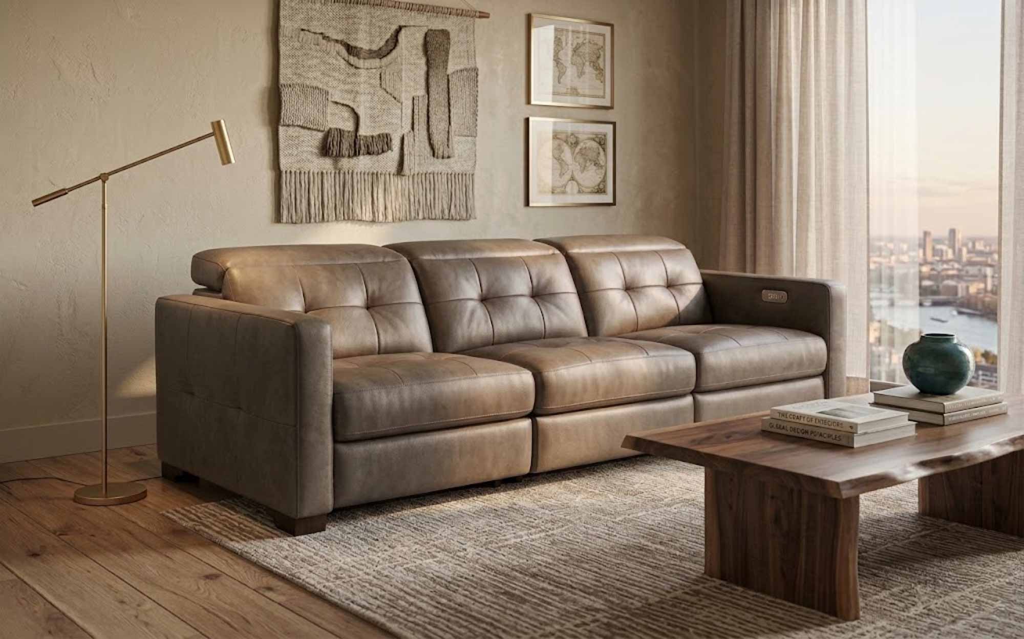 Sardinia Leather Power Reclining Loveseat with Articulating Headrest - Image 11