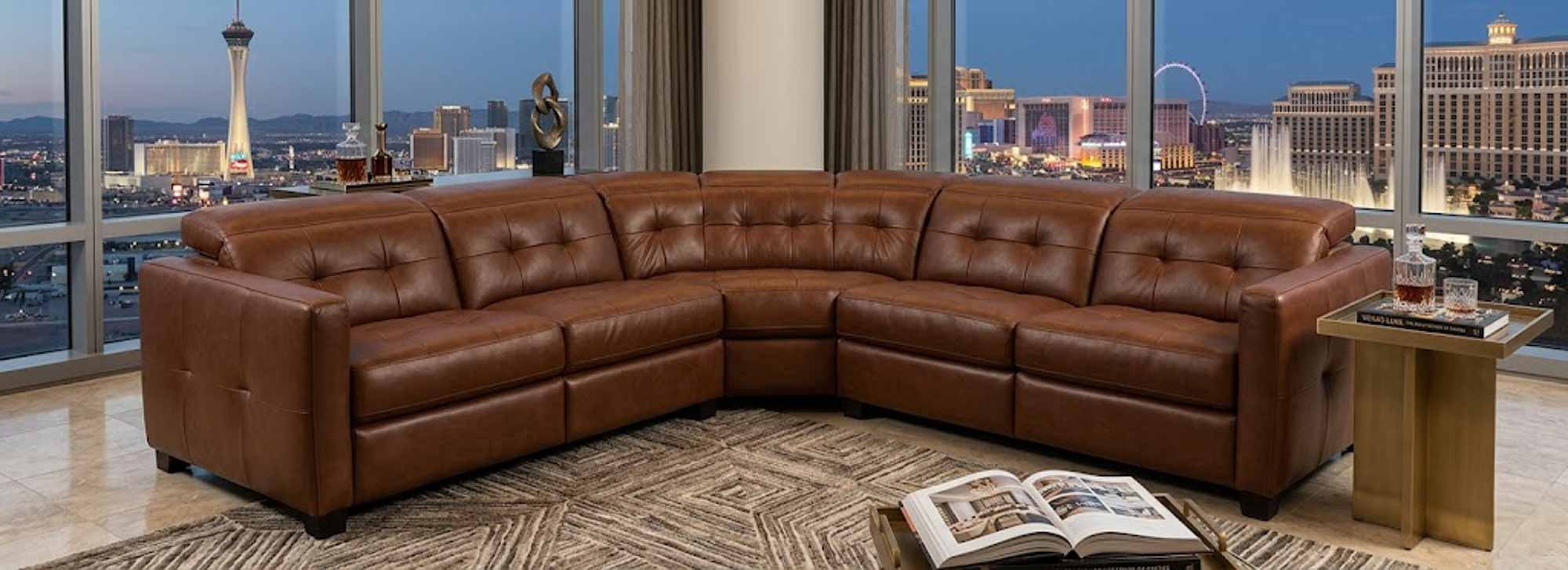 Sardinia Leather Power Reclining Sectional With Articulating Headrest - Image 3