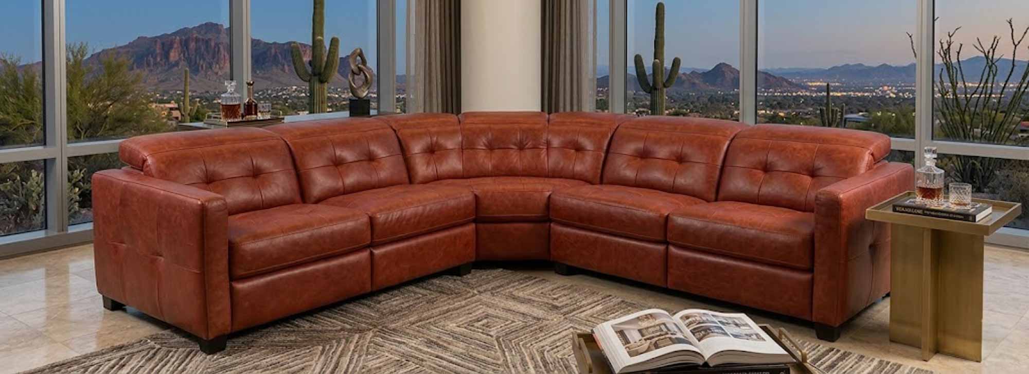 Sardinia Leather Power Reclining Sectional With Articulating Headrest - Image 4