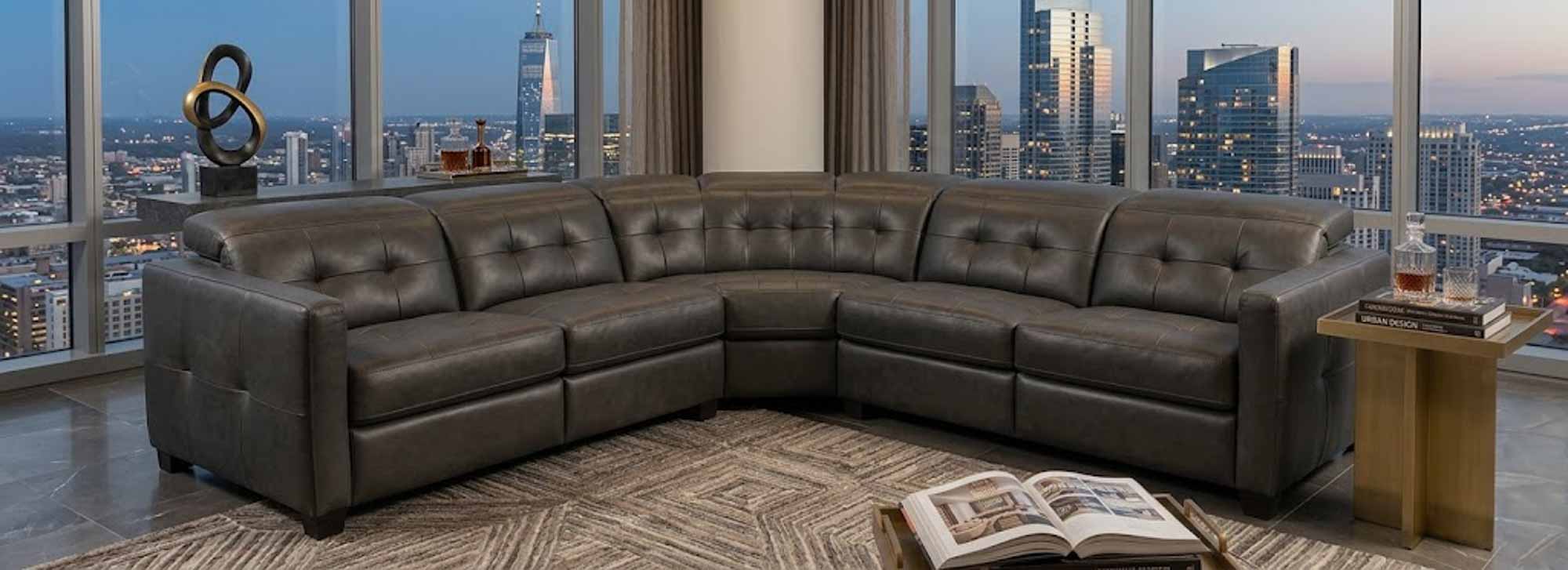 Sardinia Leather Power Reclining Sectional With Articulating Headrest - Image 5