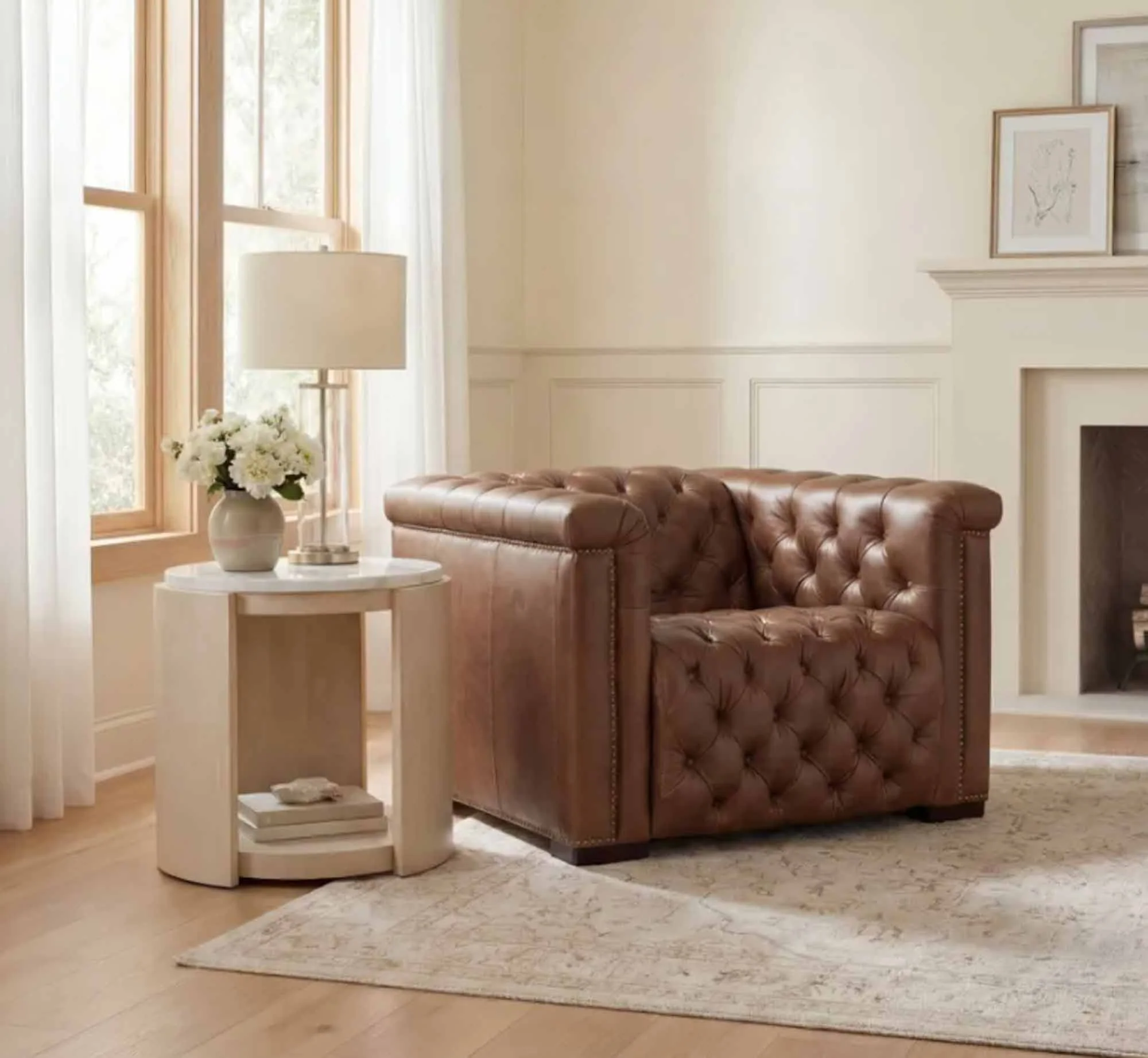 Savion Leather Power Recliner With Articulating Headrest - Image 3
