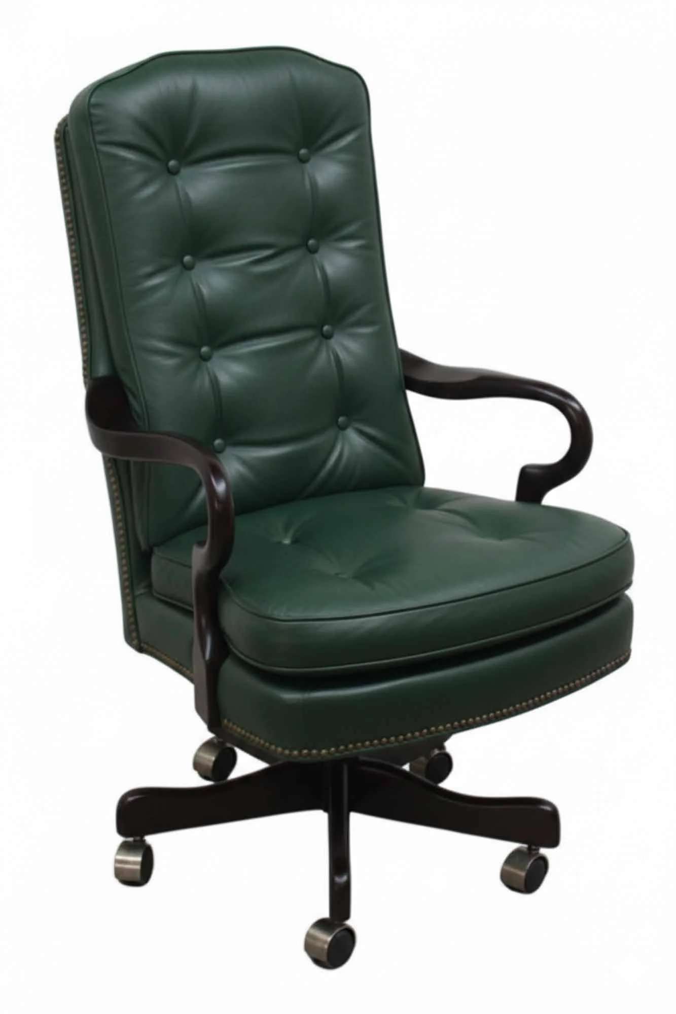Semi-Attached Leather Gooseneck Swivel Tilt Chair - Image 2