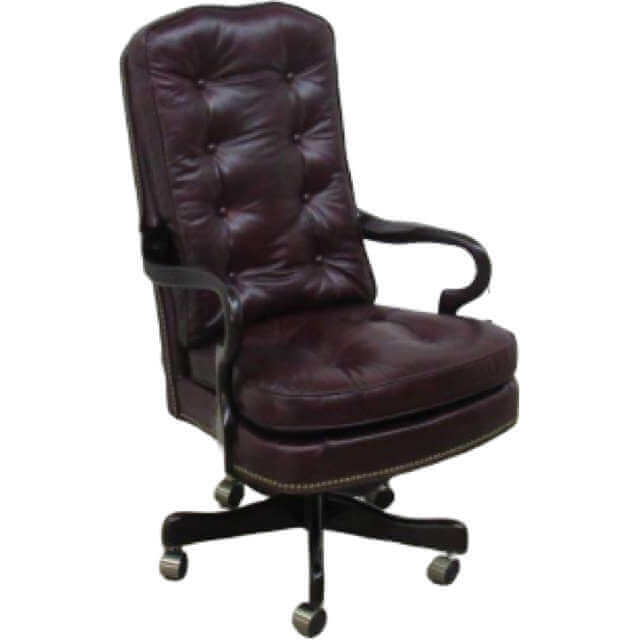 Semi-Attached Leather Gooseneck Swivel Tilt Chair - Image 3