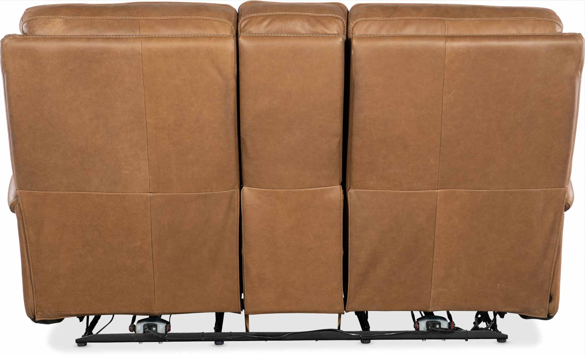 Somers Leather Power Reclining Console Loveseat With Articulating Headrest In Brown - Image 4