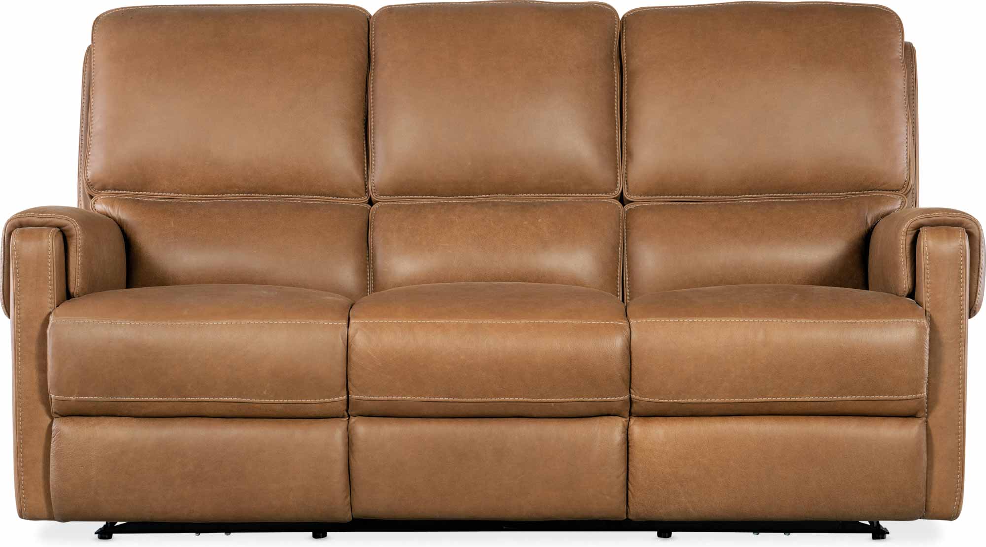 Somers Leather Power Reclining Sofa With Articulating Headrest In Brown - Image 2