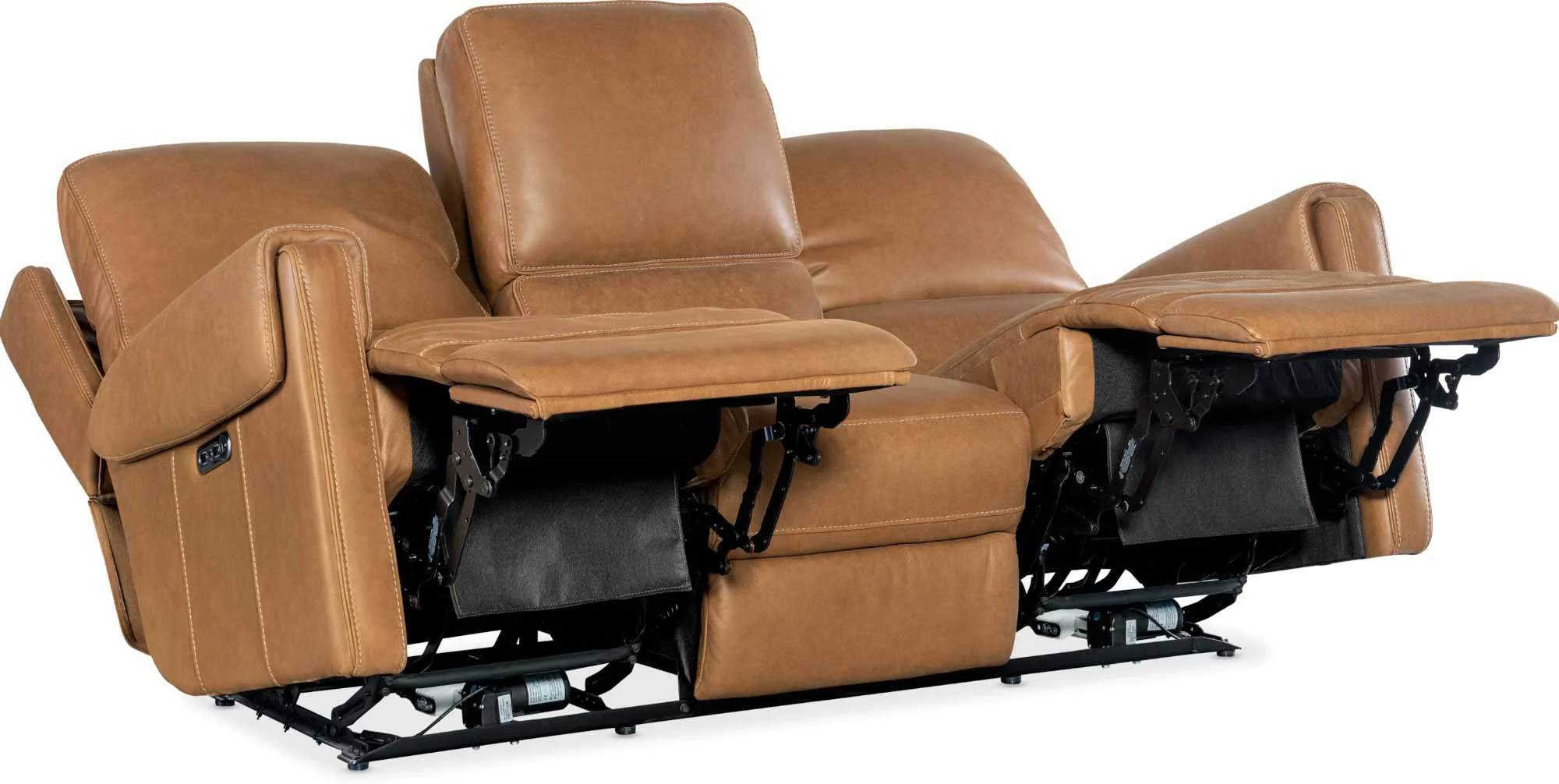 Somers Leather Power Reclining Sofa With Articulating Headrest In Brown - Image 6