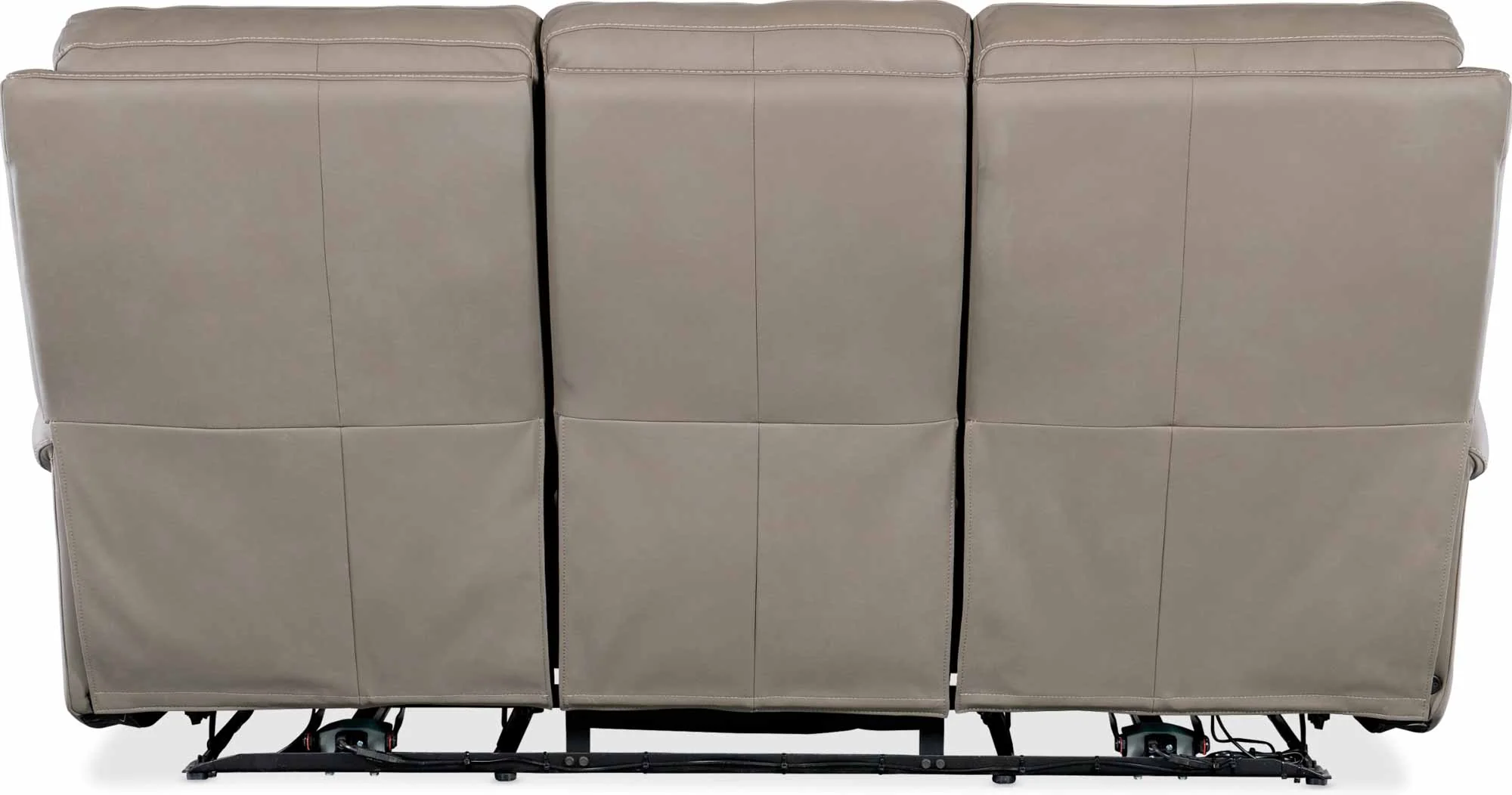 Somers Leather Power Reclining Sofa With Articulating Headrest In Grey - Image 4