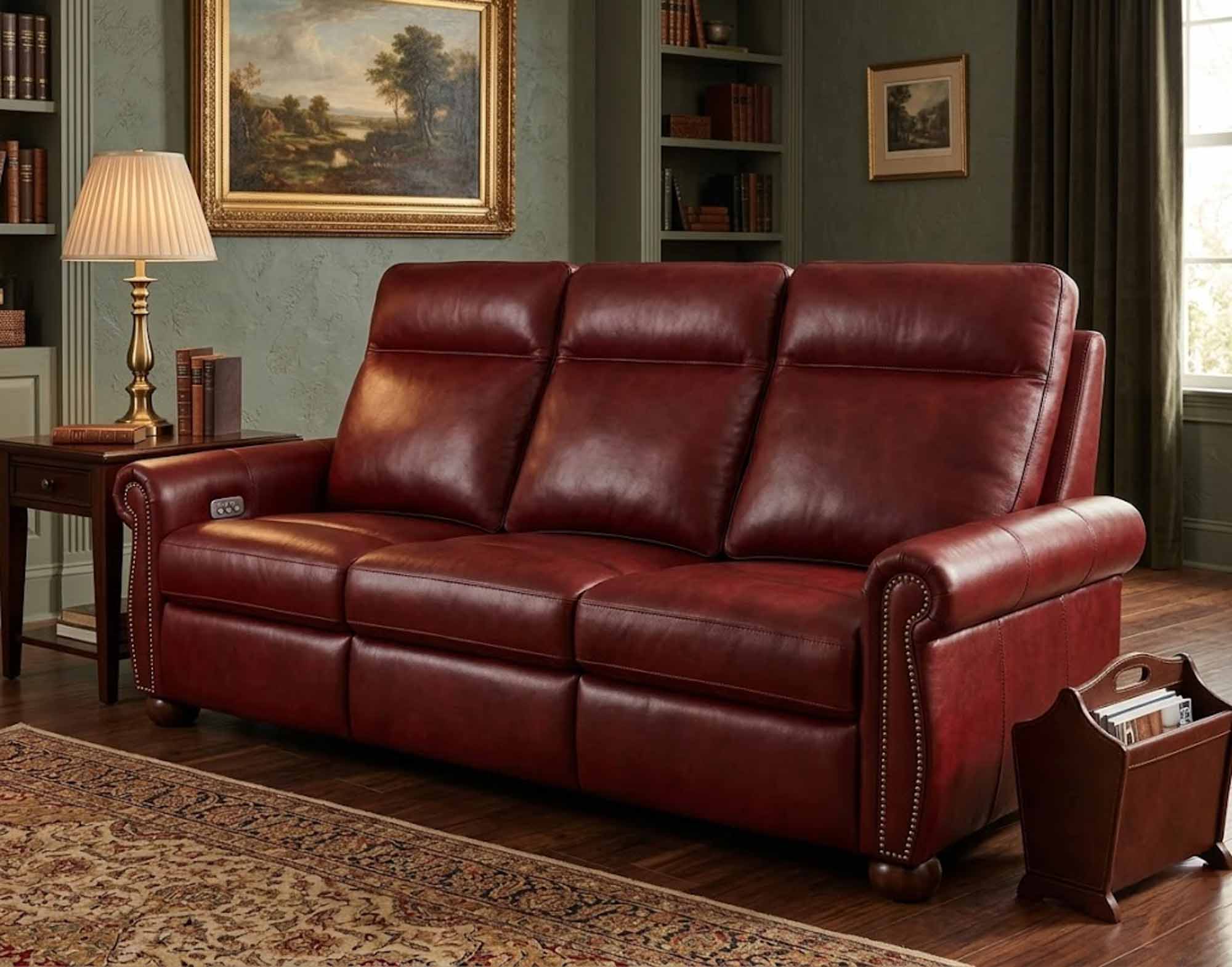Stanton Leather Power Reclining Loveseat With Articulating Headrest - Image 5