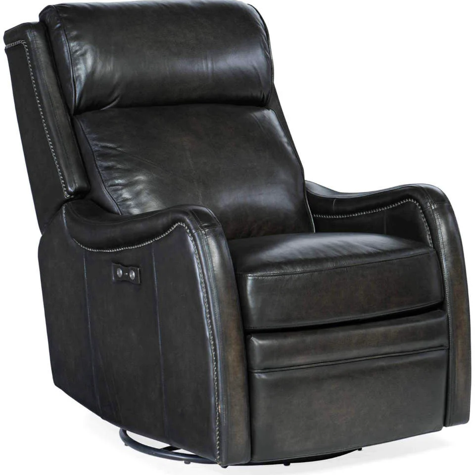 Stark Leather Power Swivel Glider Recliner