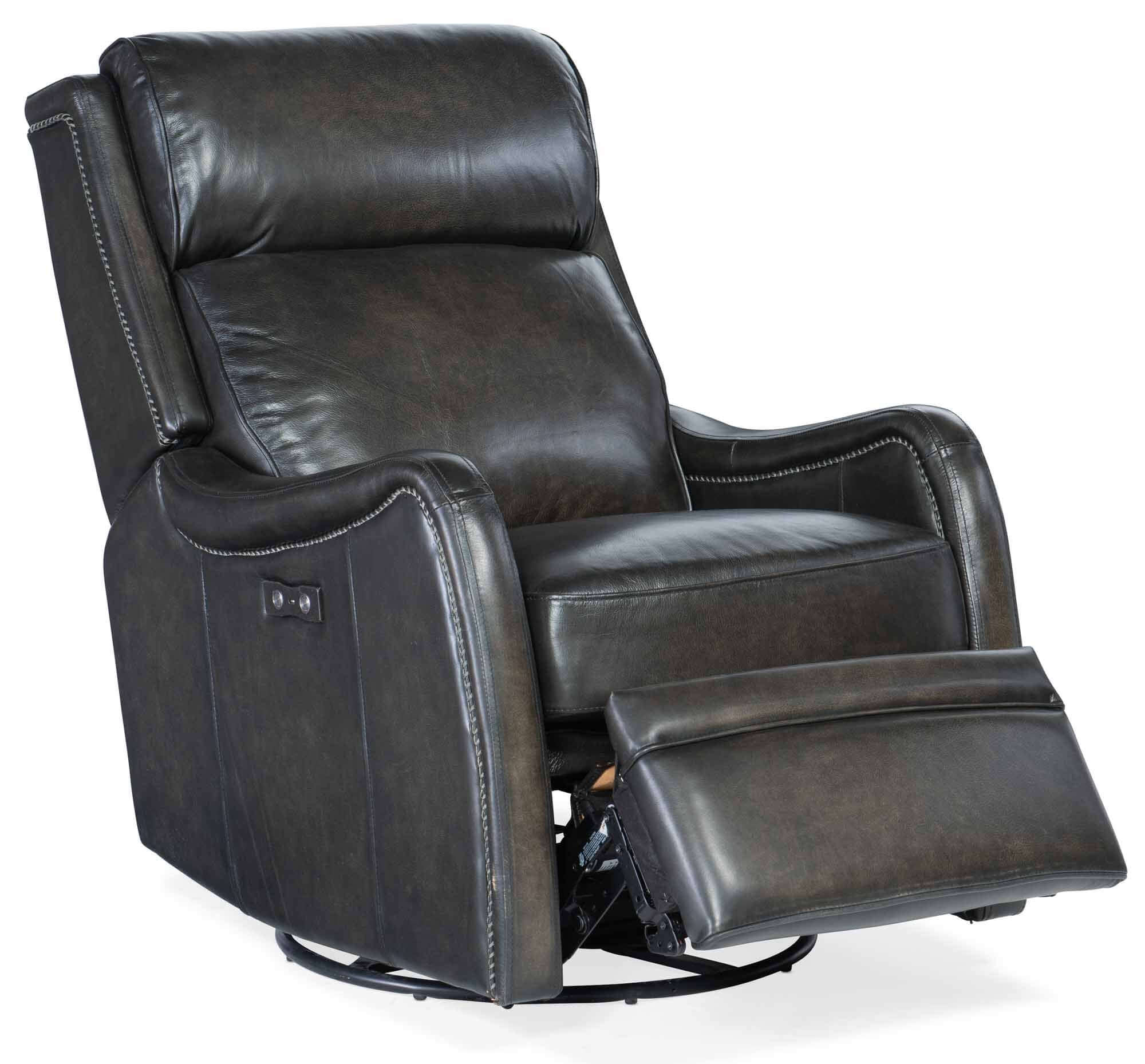 Stark Leather Power Swivel Glider Recliner - Image 4