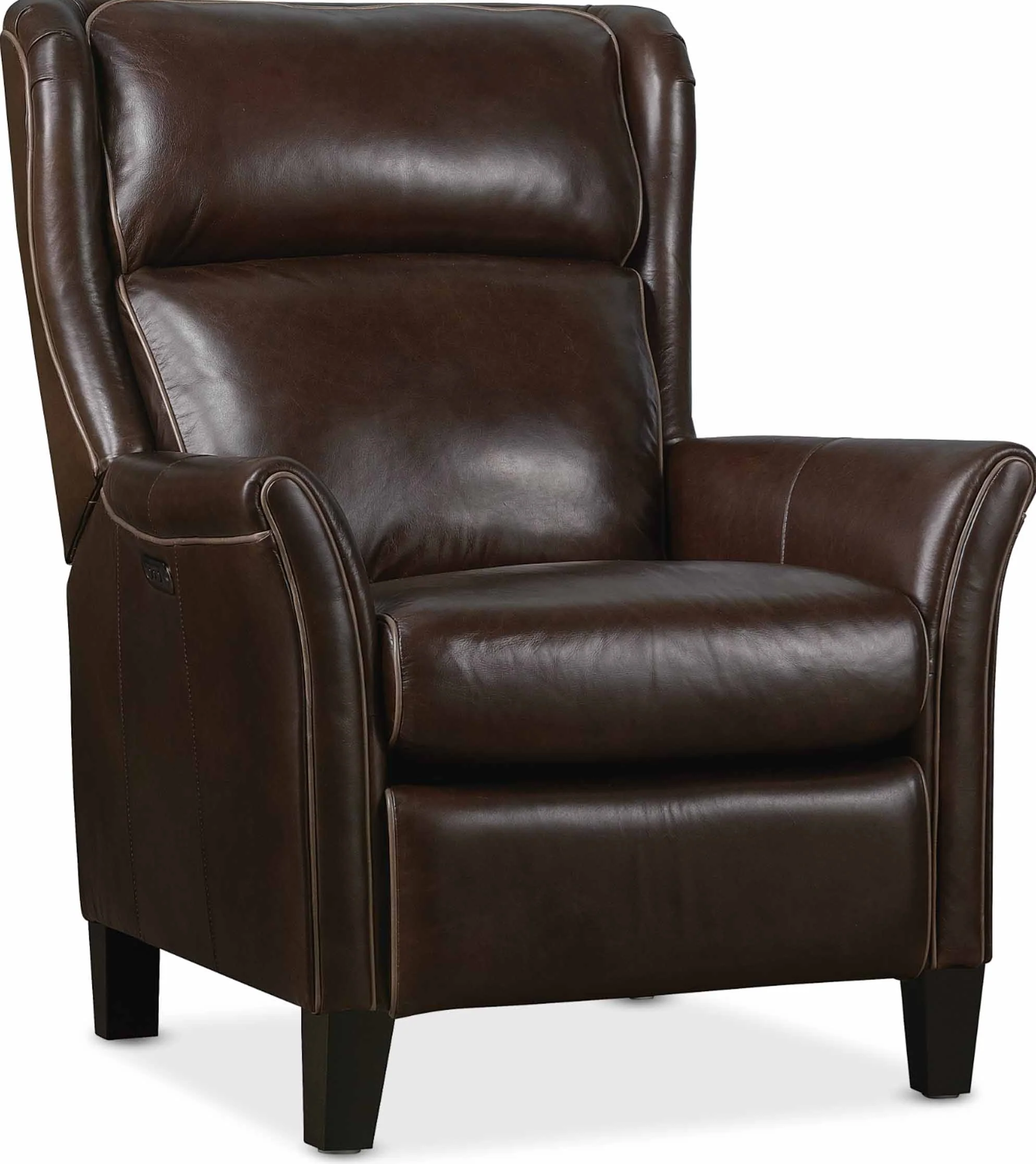 Sundays Leather Power Recliner With Articulating Headrest In Dark Brown