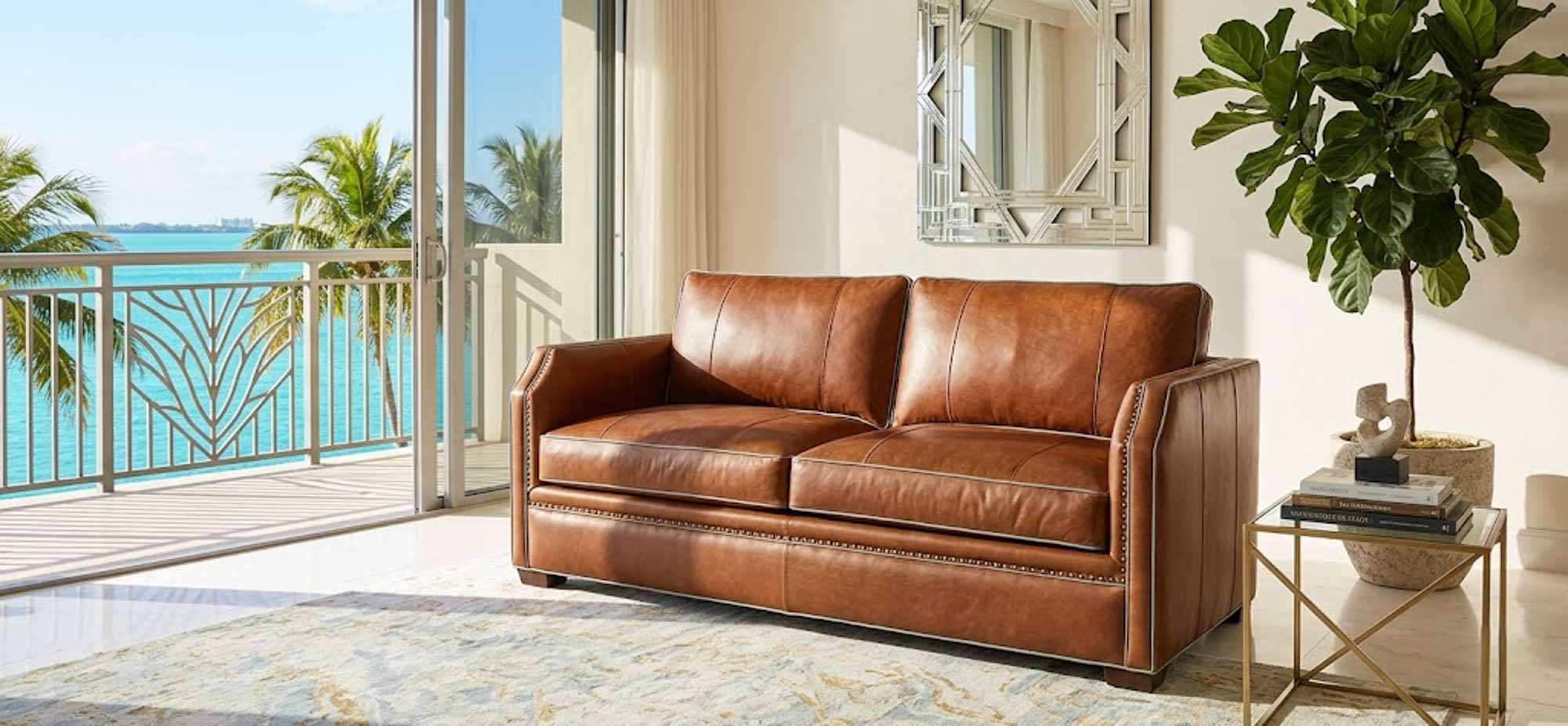 Sutton Leather Sofa - Image 12