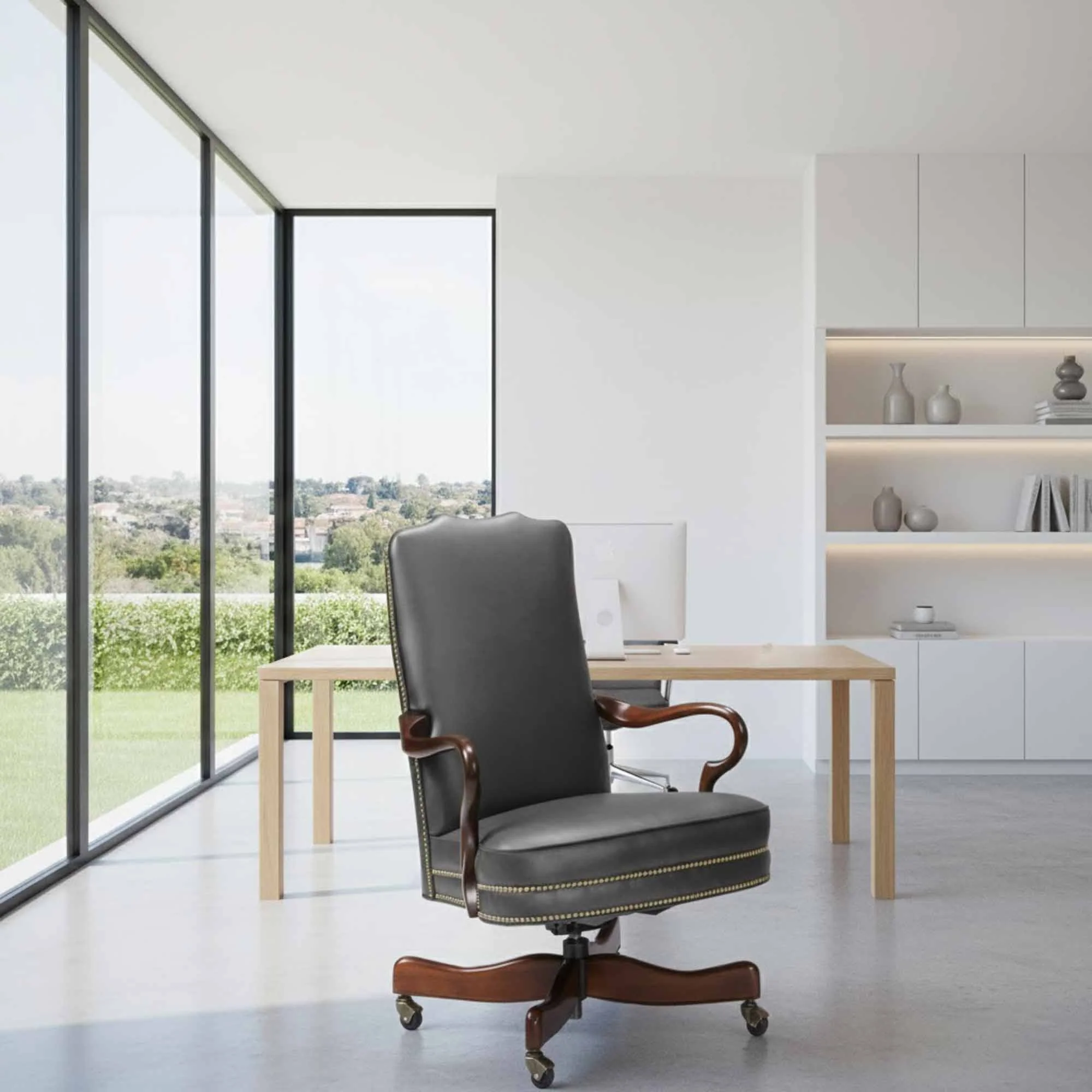 Swift Leather Swivel Tilt Chair - Image 4