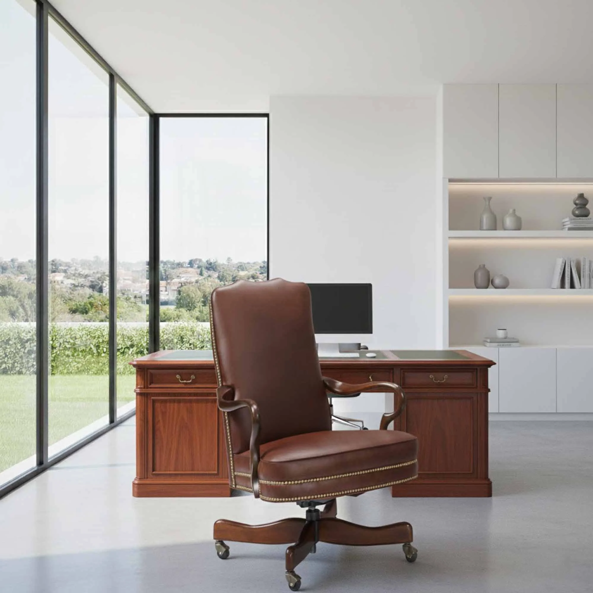 Swift Leather Swivel Tilt Chair - Image 5