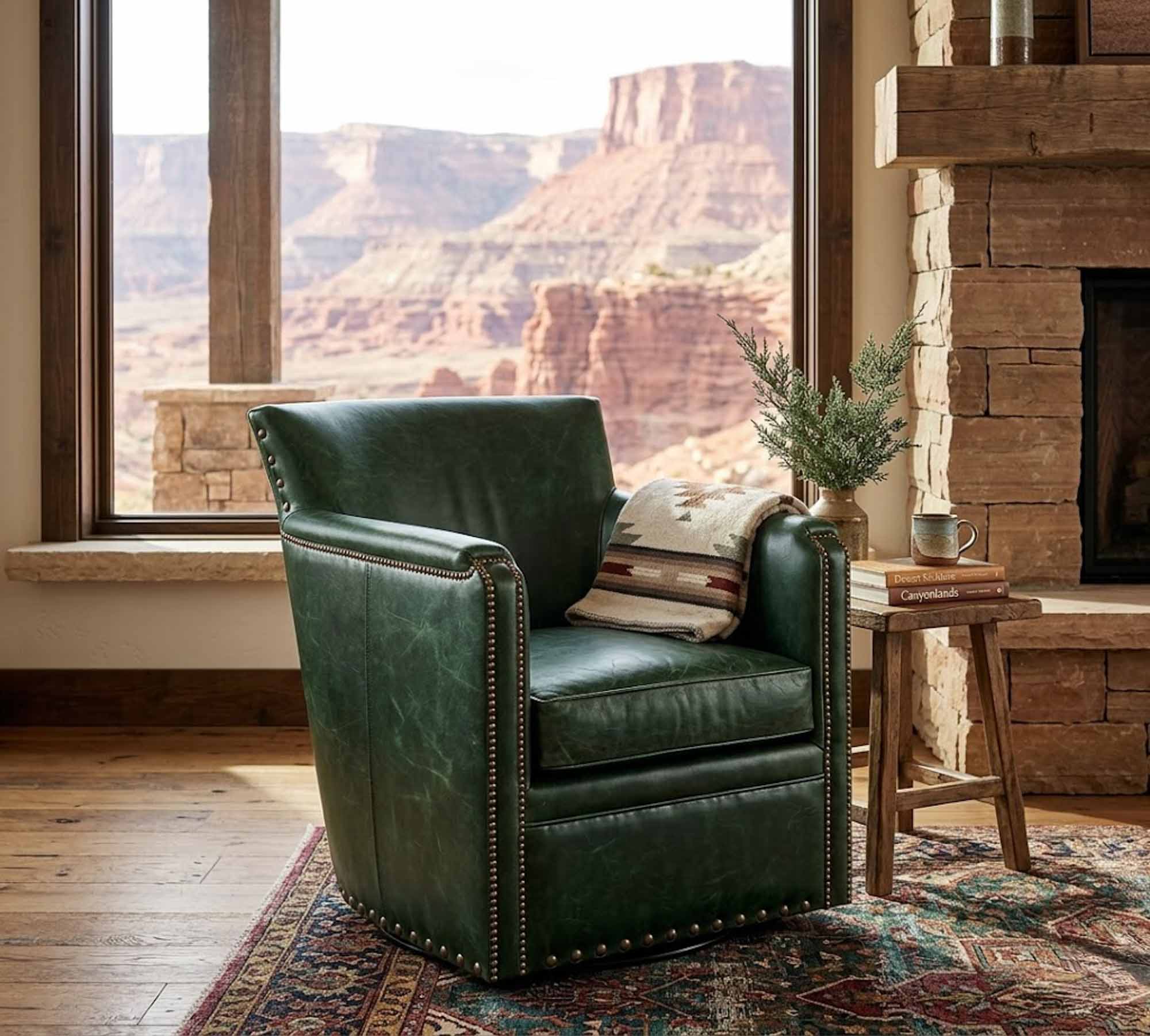 Tavern Leather Swivel Chair - Image 2