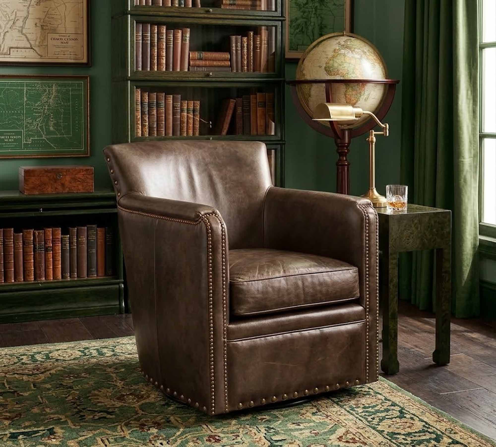 Tavern Leather Swivel Chair - Image 5