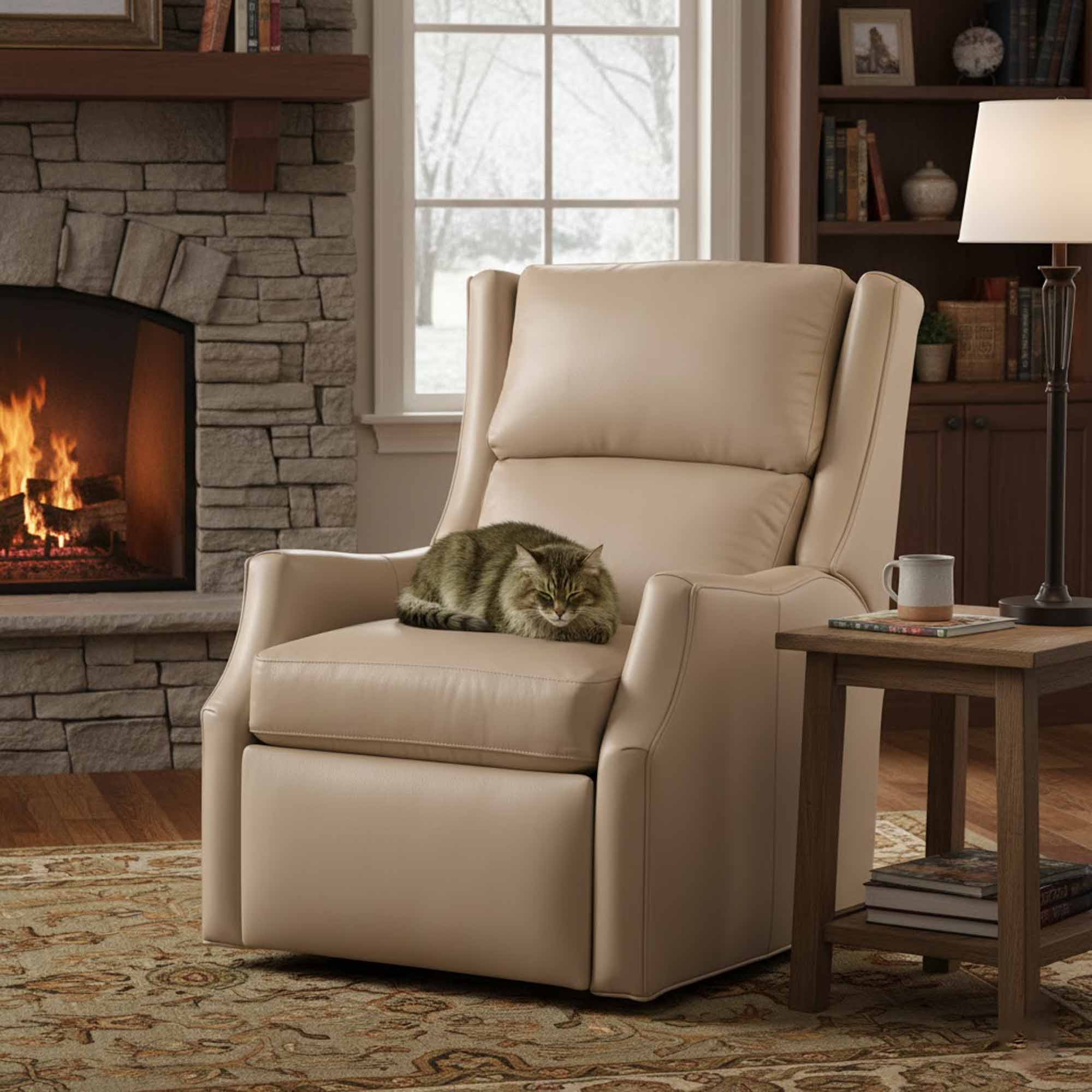 Thomas Leather Swivel Glider Power Recliner With Articulating Headrest - Image 3