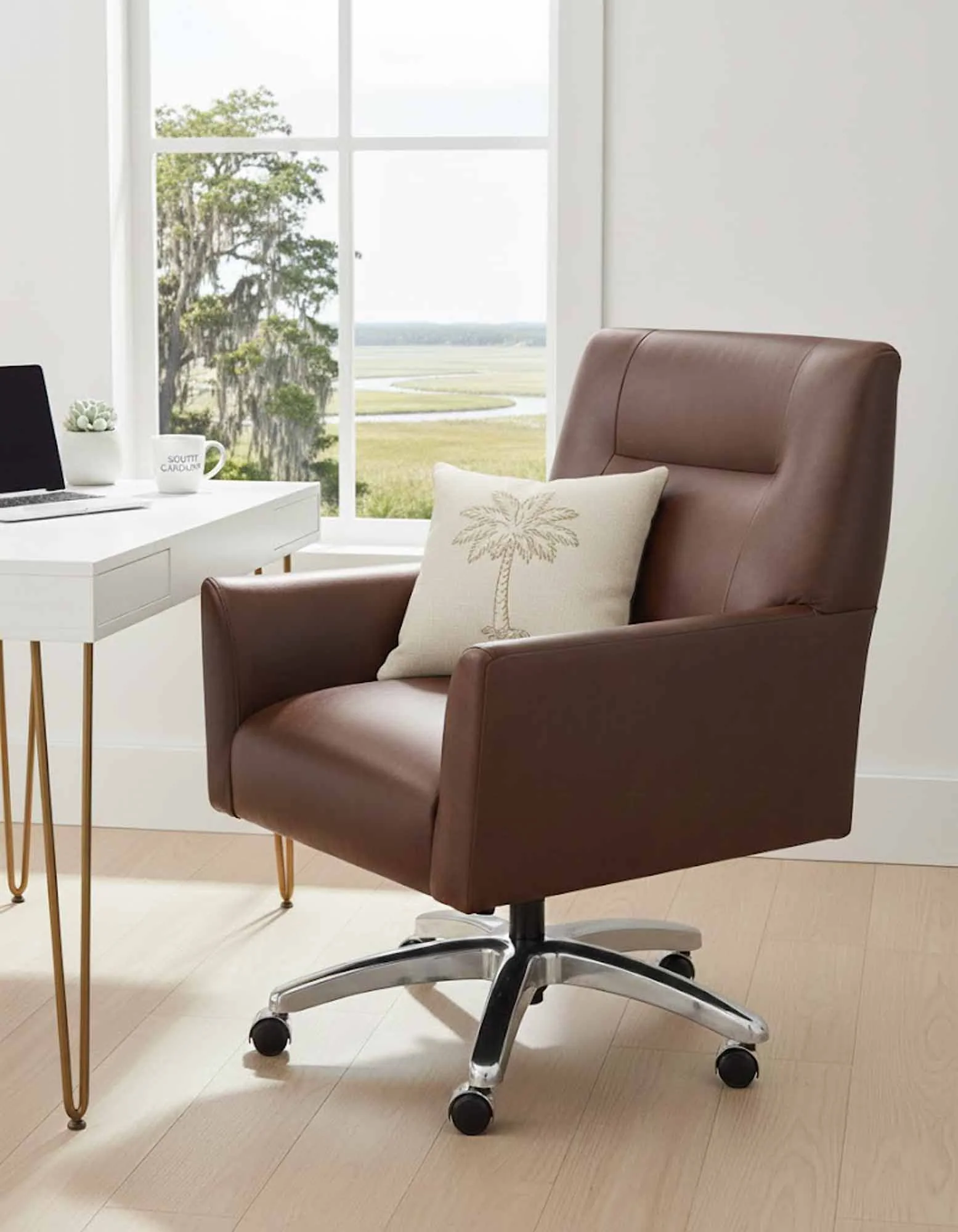 Tilson Leather Swivel Tilt Chair - Image 4