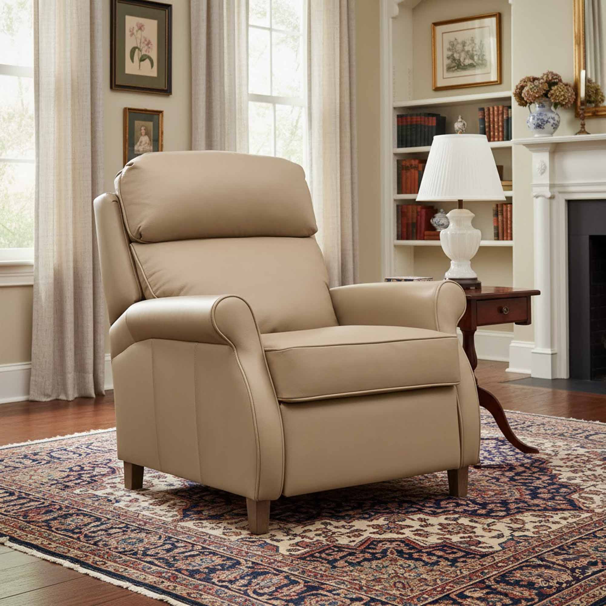 Tucker Leather Recliner With Pop-Up Headrest - Image 4