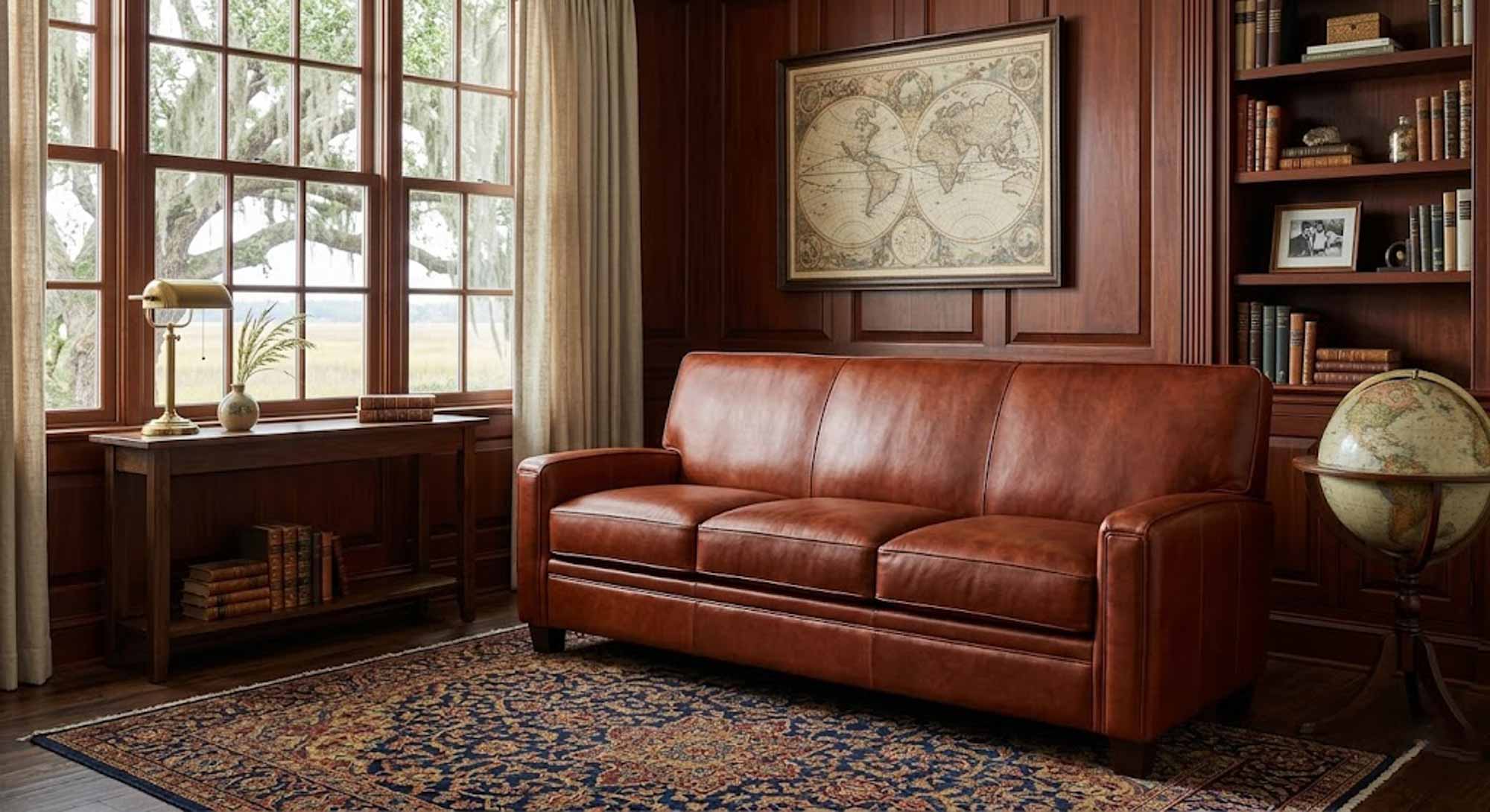 Vanderpump Leather Sofa - Image 6