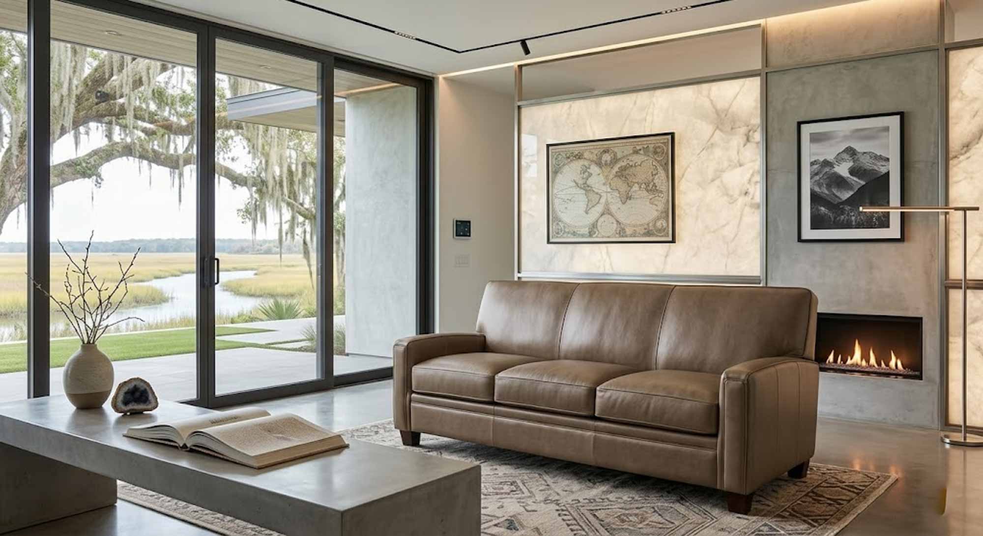 Vanderpump Leather Sofa - Image 7