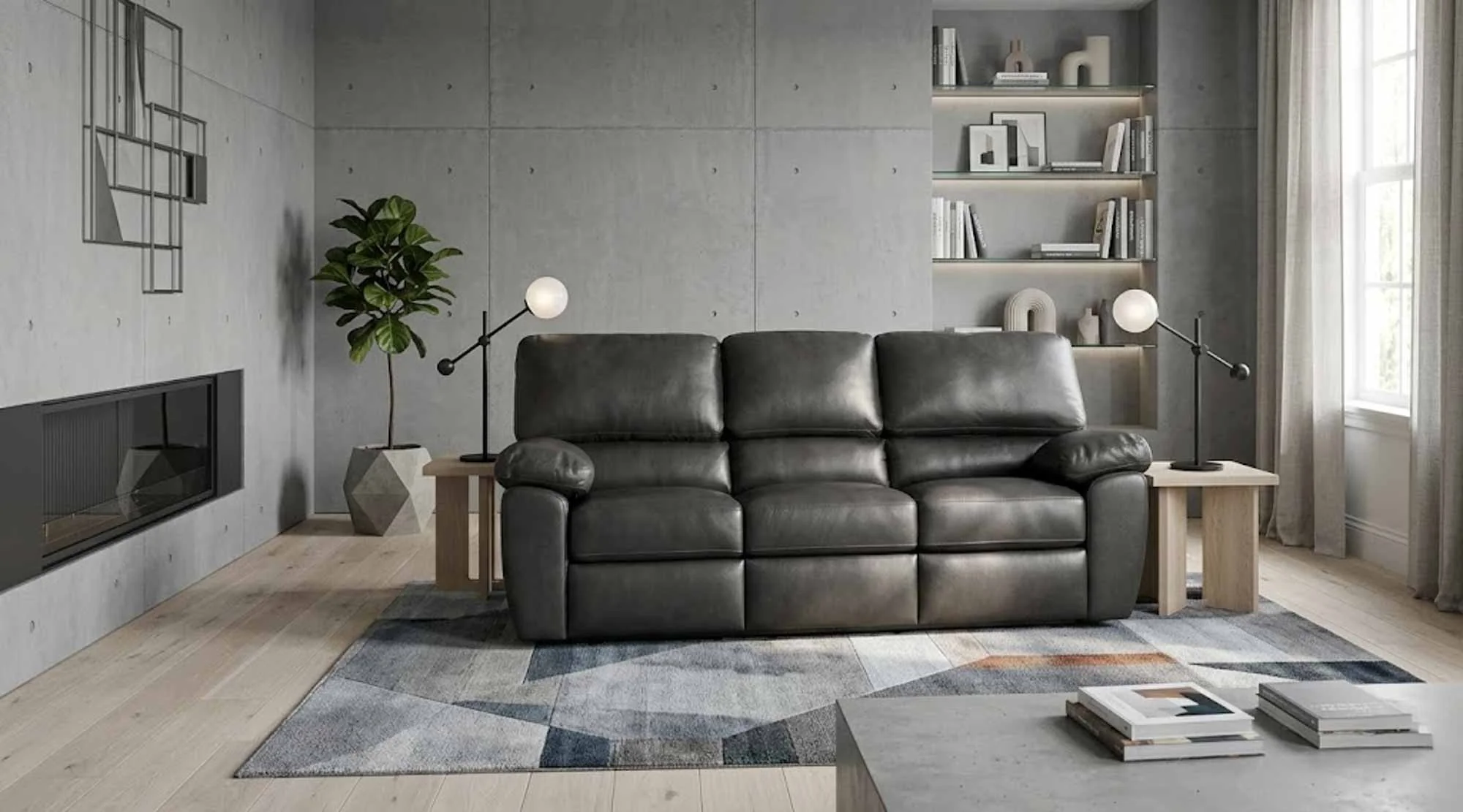 Vercelli Leather Reclining Loveseat - Image 2