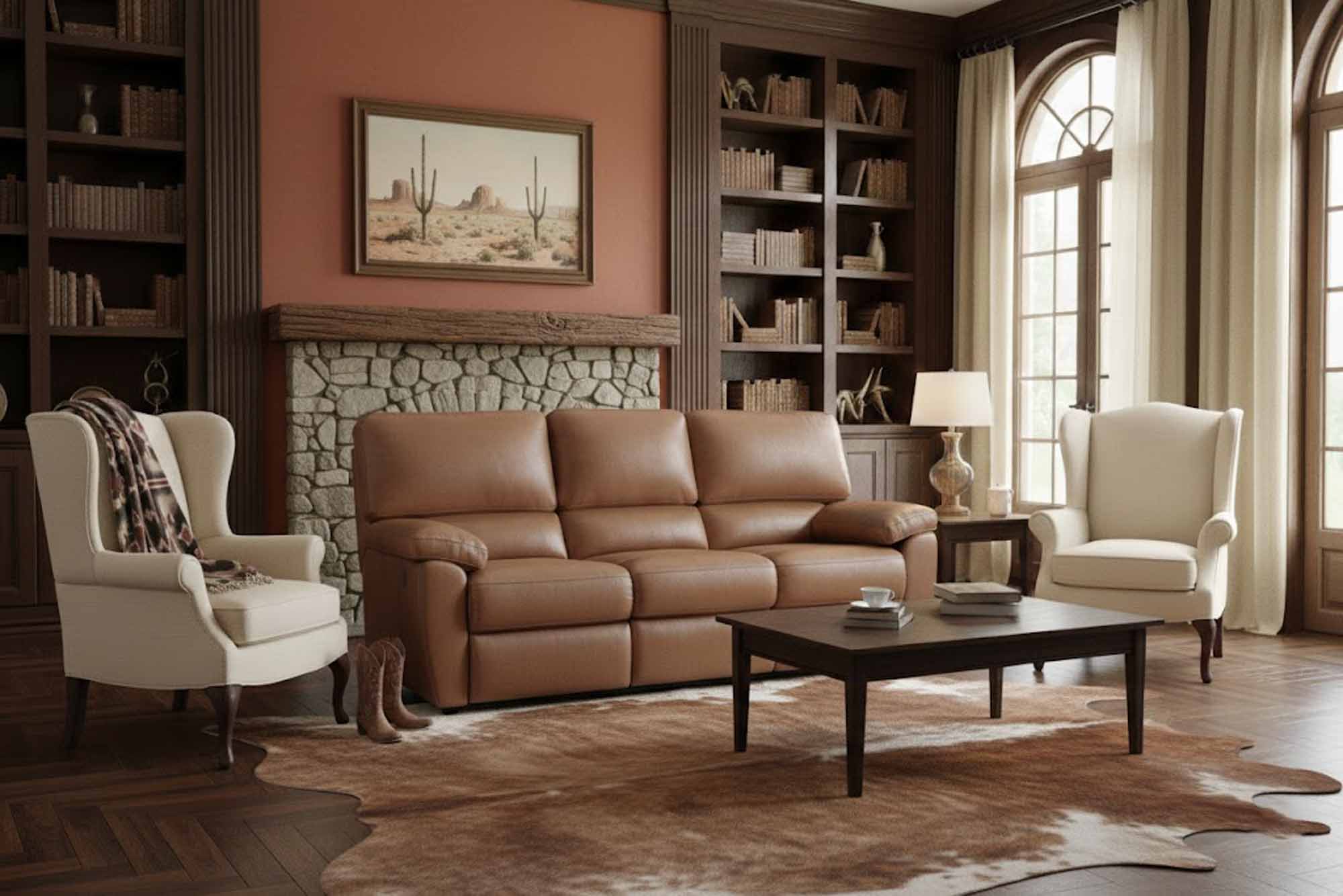 Vermont Leather Full Size Sofa Sleeper - Image 3