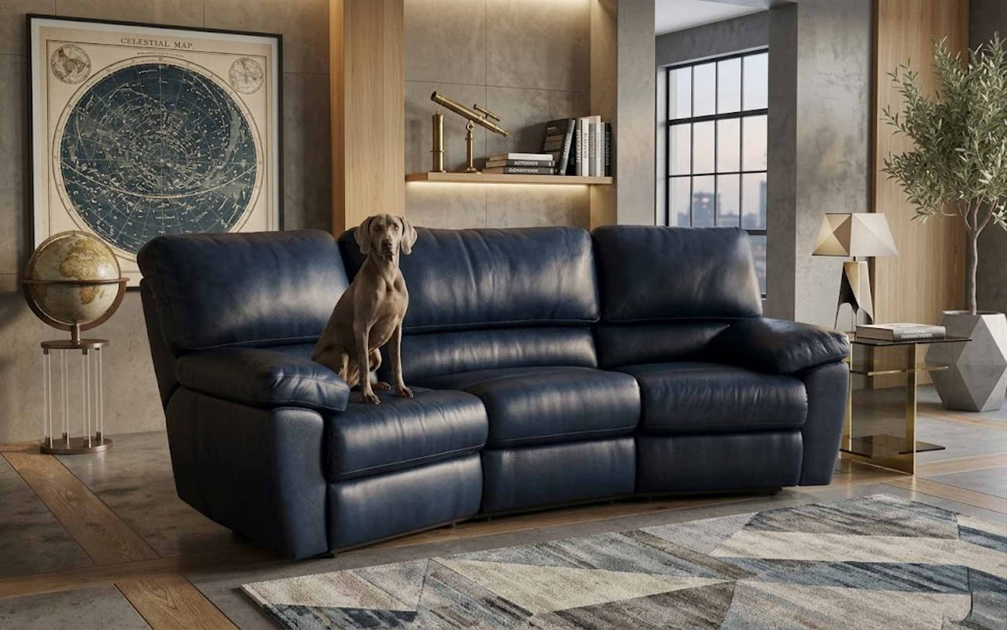 Vermont Leather Reclining Conversation Sofa - Image 4