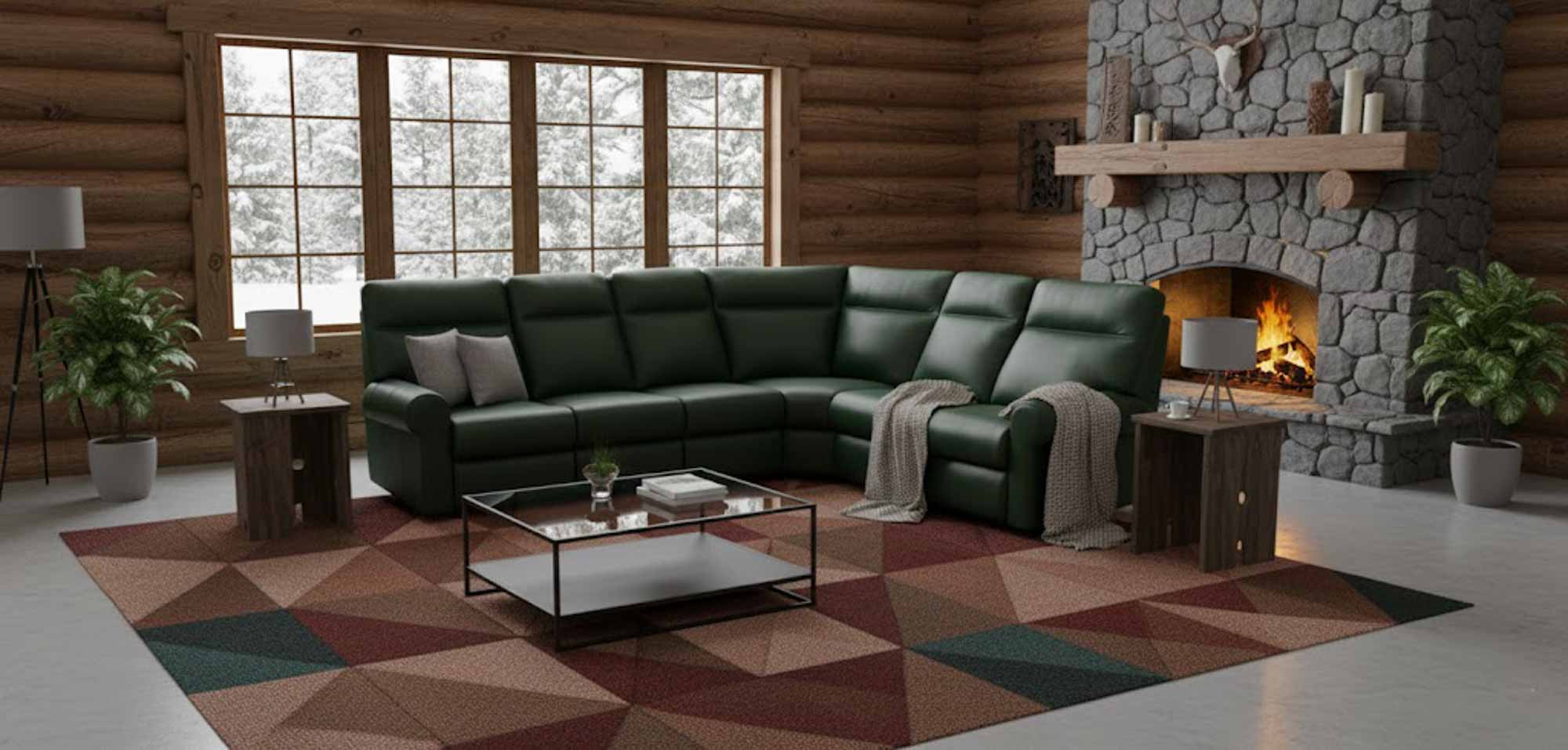 Vermont Leather Reclining Sectional - Image 4