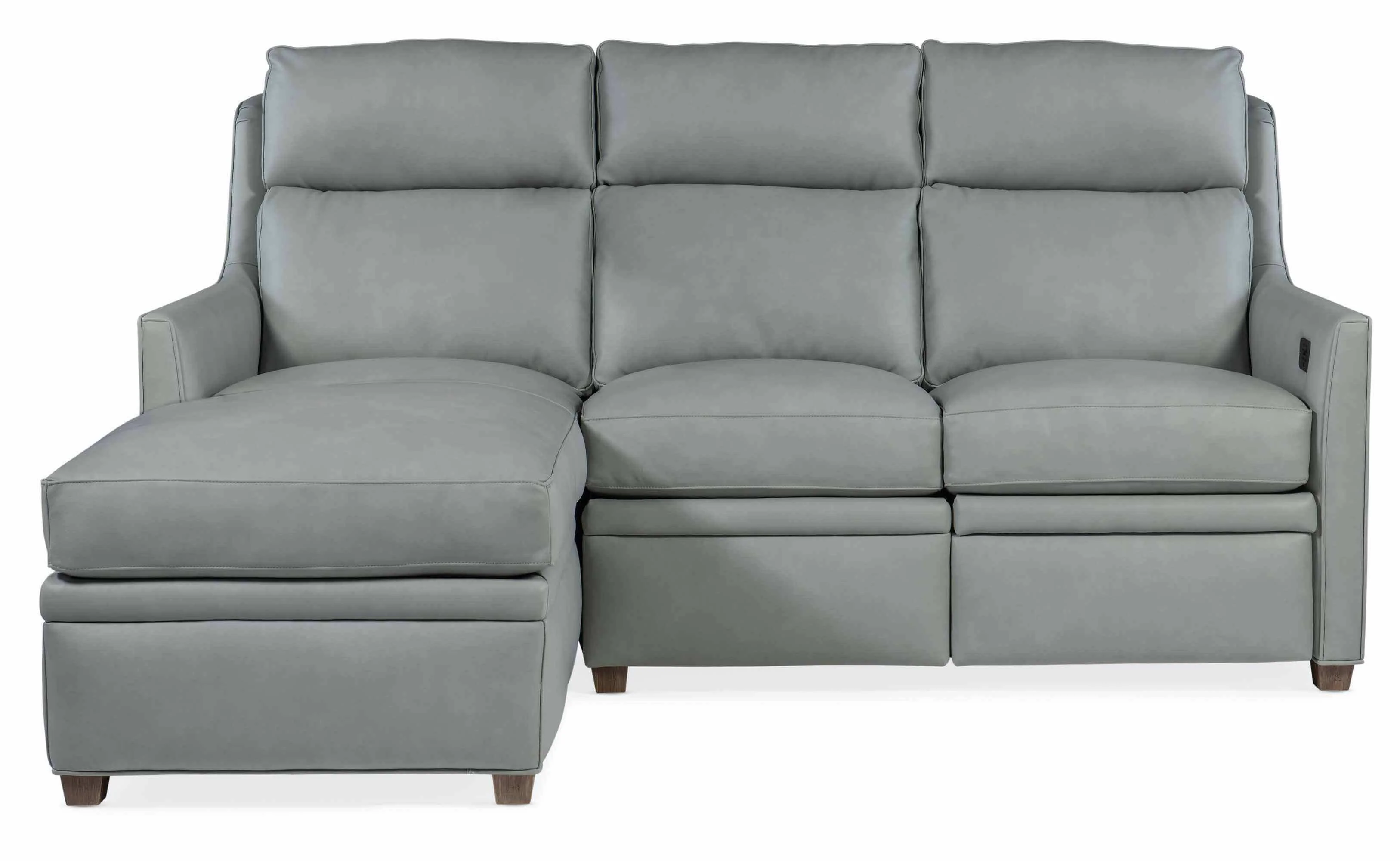 Wallen Leather Power Reclining Sofa With Articulating Headrest With Chaise