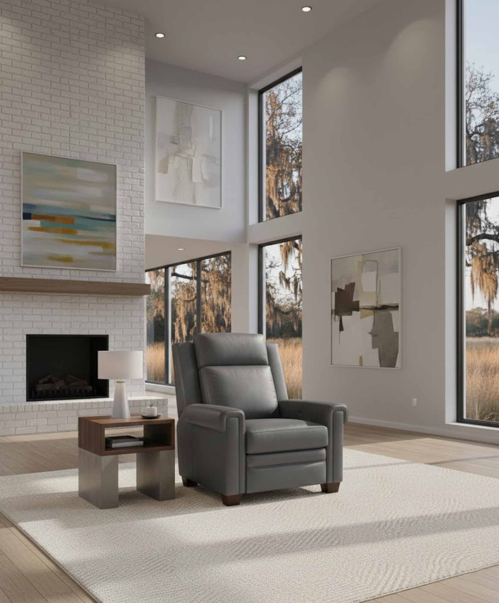 Whitley Leather Power Recliner With Articulating Headrest - Image 10