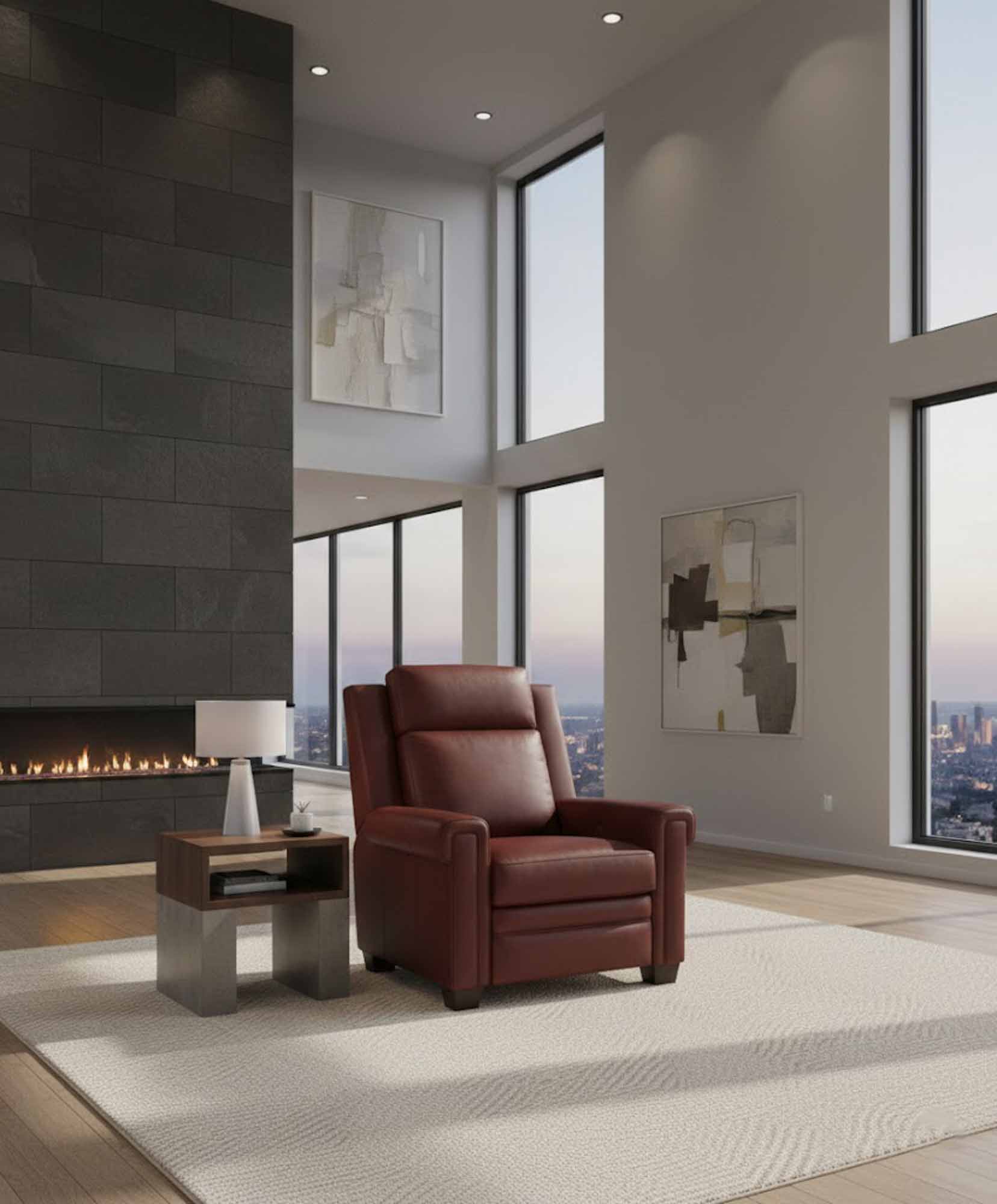 Whitley Leather Power Recliner With Articulating Headrest - Image 9