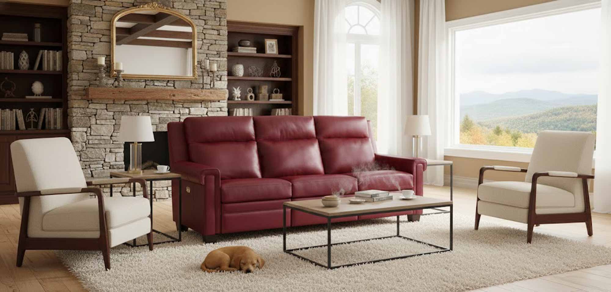 Whitley Leather Power Reclining Loveseat With Articulating Headrest - Image 6