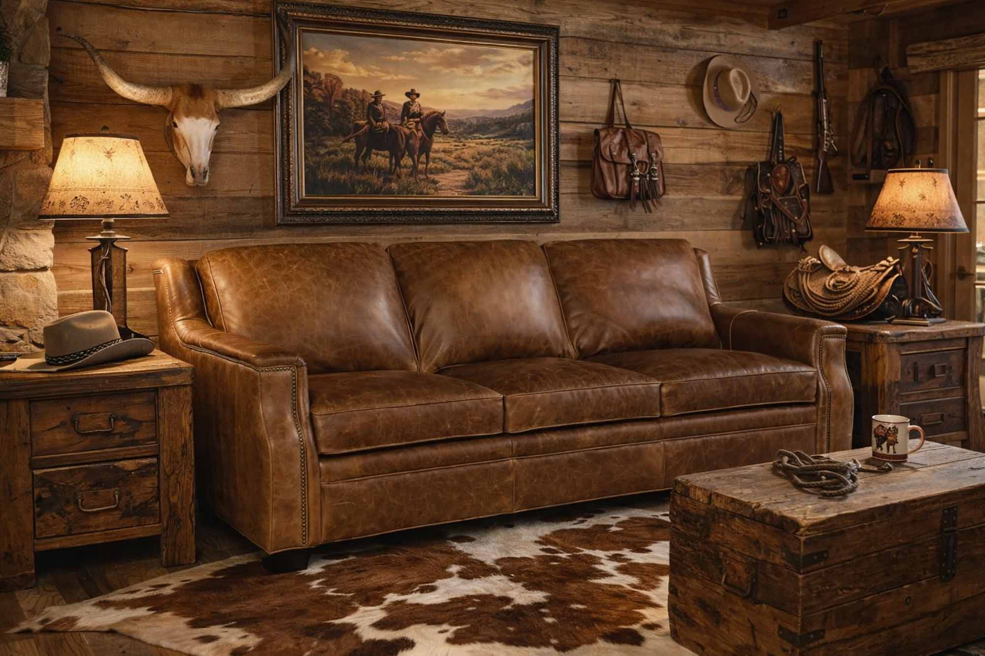Yates Leather Conversational Sofa - Image 3
