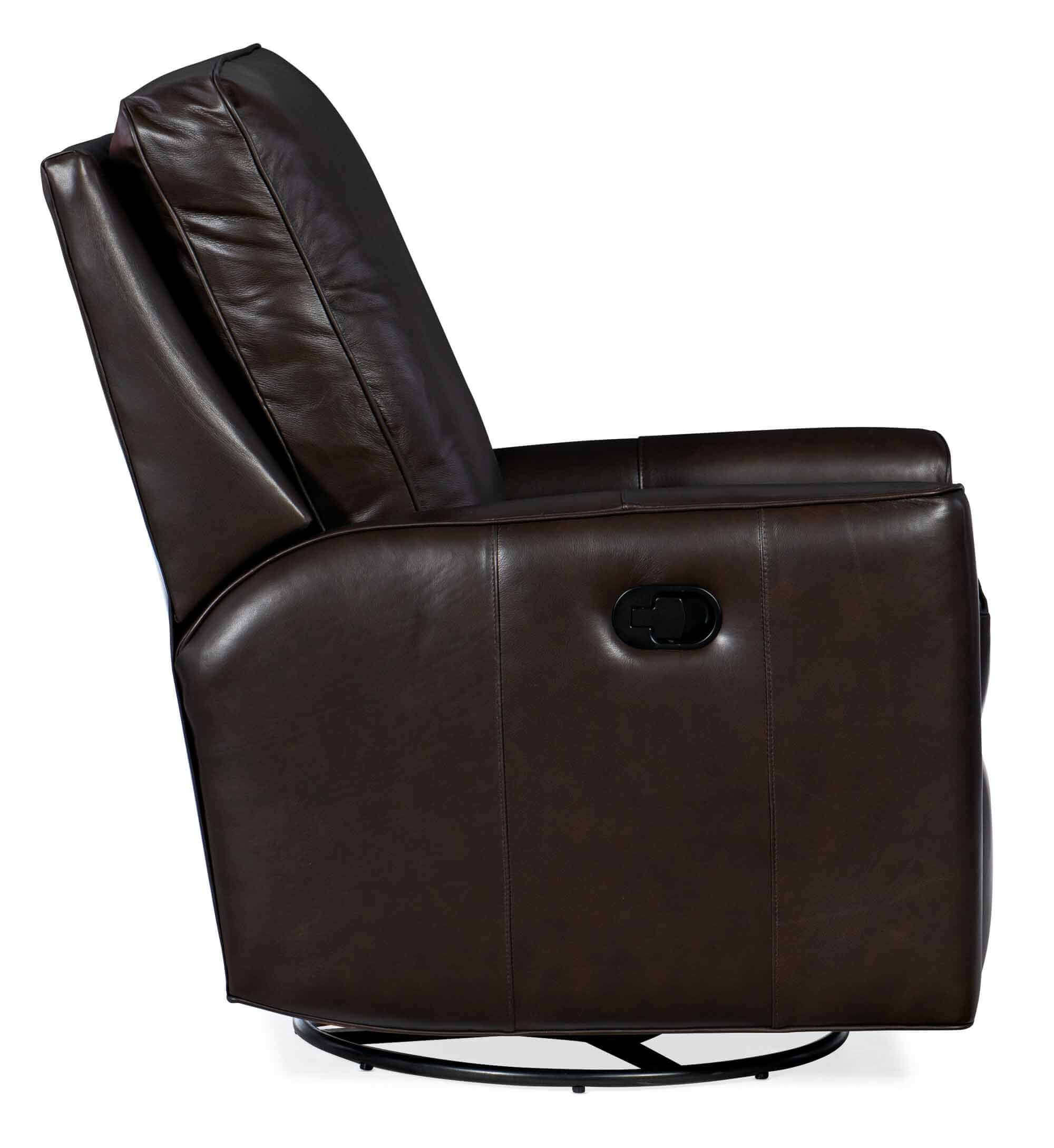 Yorba Leather Swivel Glider Recliner - Image 3