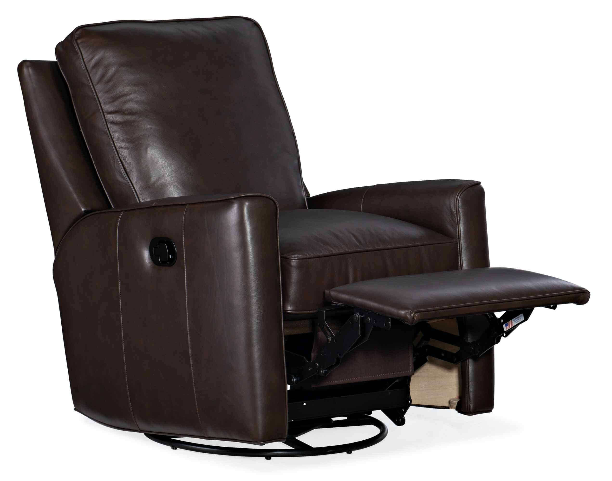 Yorba Leather Swivel Glider Recliner - Image 5