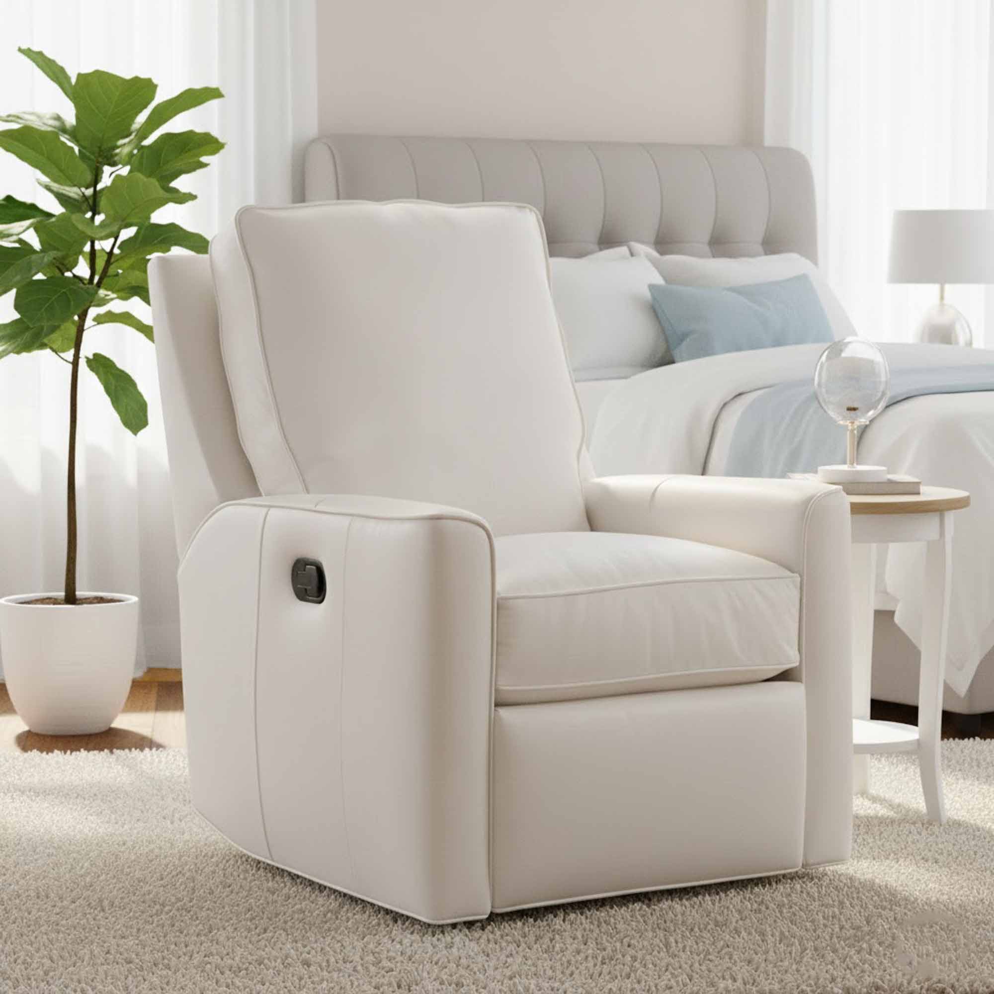Yorba Leather Swivel Glider Recliner - Image 8